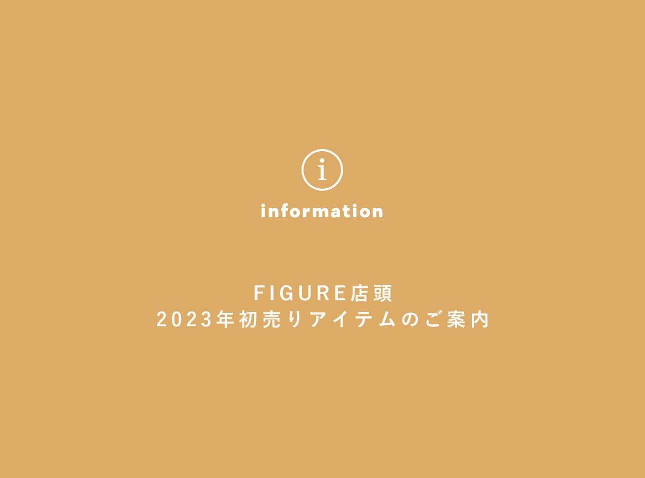 FIGURE 店頭2023年初売りアイテムのご案内