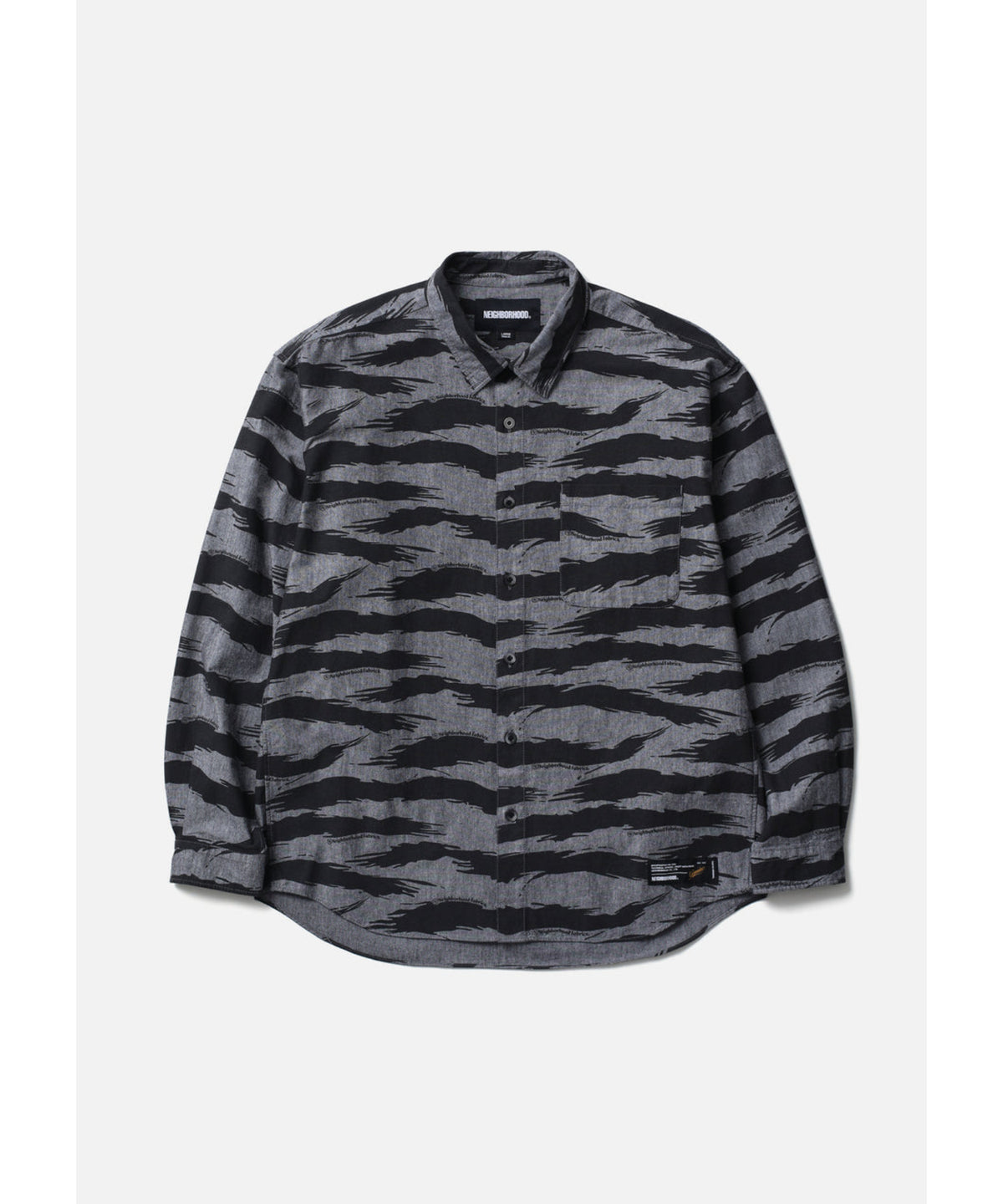 CAMO PATTERN CHAMBRAY SHIRT LS