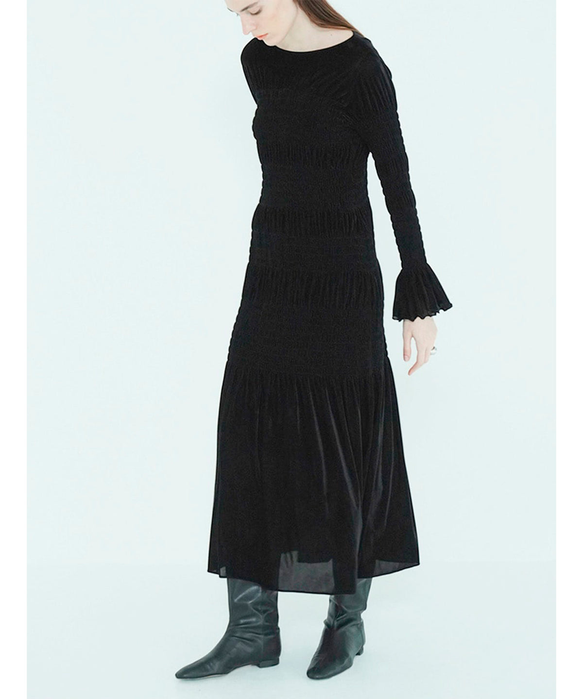 SHIRRING LONG ONEPIECE