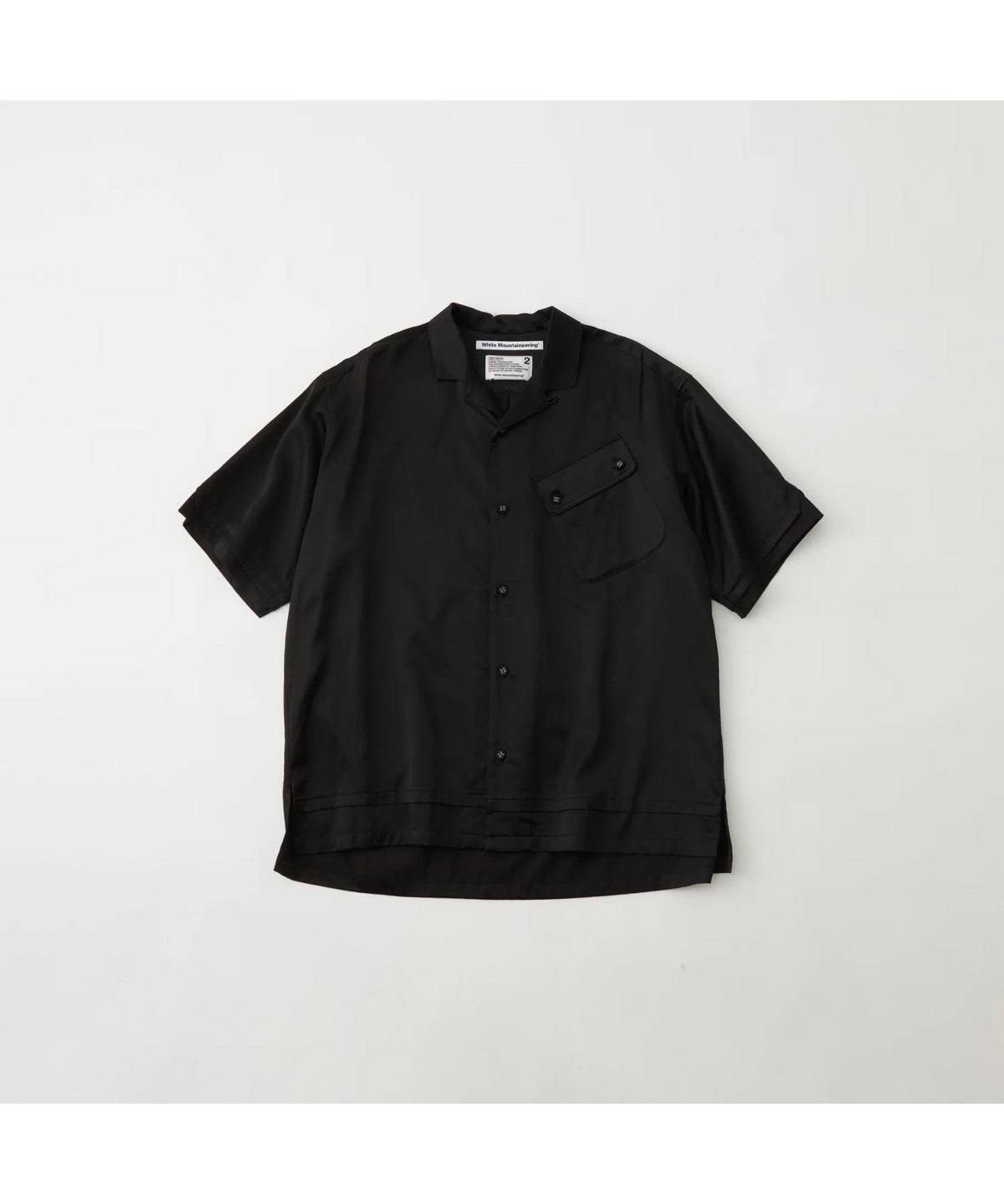 SATIN OPEN COLLAR SHORT SLEEVE SHIRT