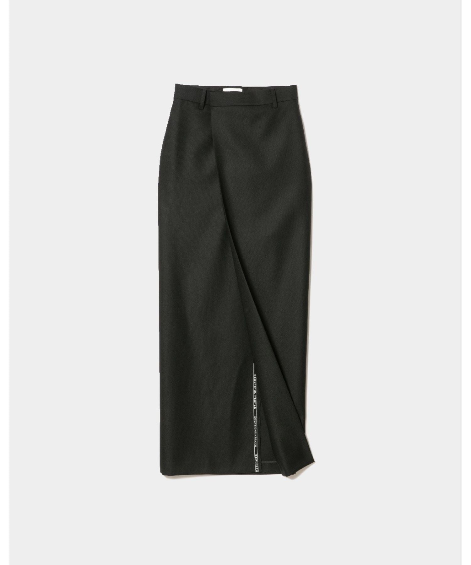 selvedgelogo doeskin slit tight skirt