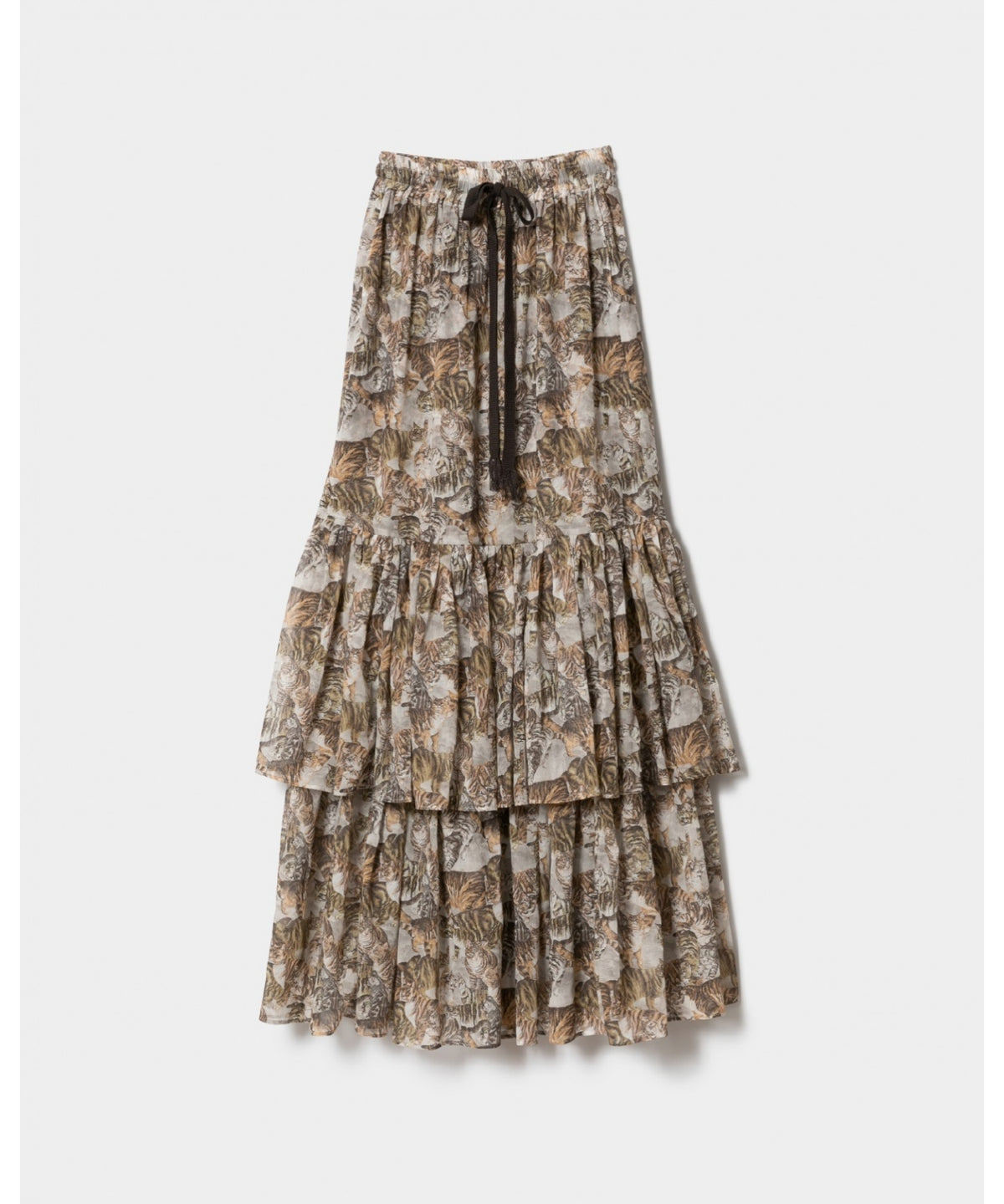 cats printed boil tiered skirt