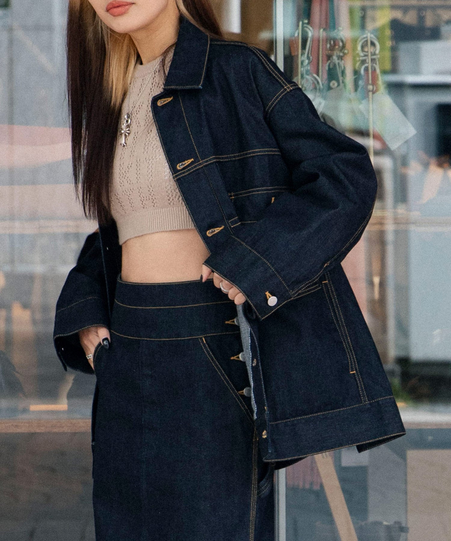 Selvedge Denim Tight Skirt