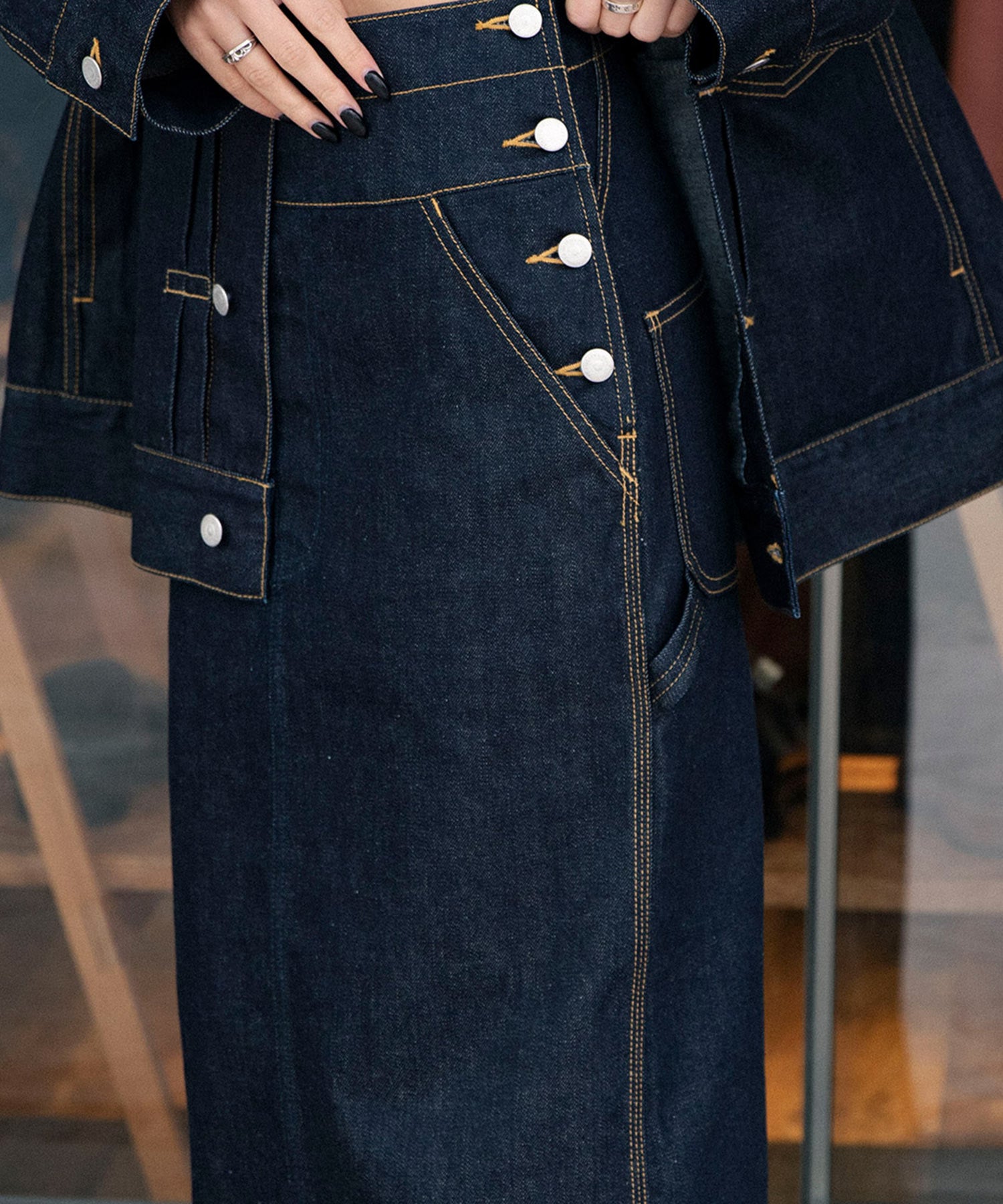 Selvedge Denim Tight Skirt
