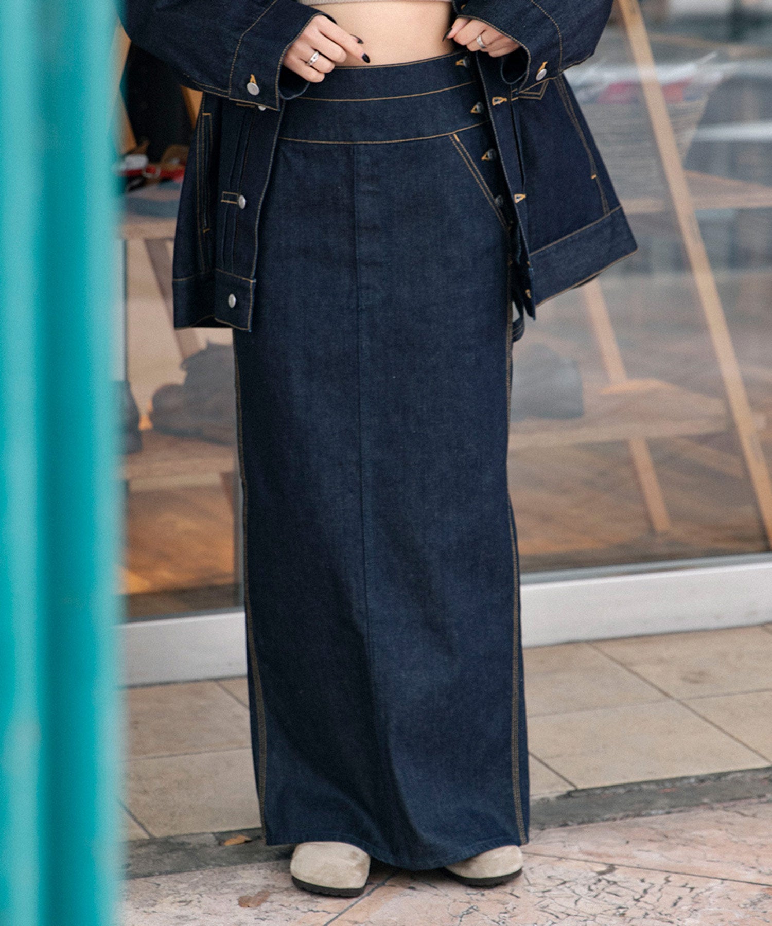 Selvedge Denim Tight Skirt - beautiful people (ビューティフル