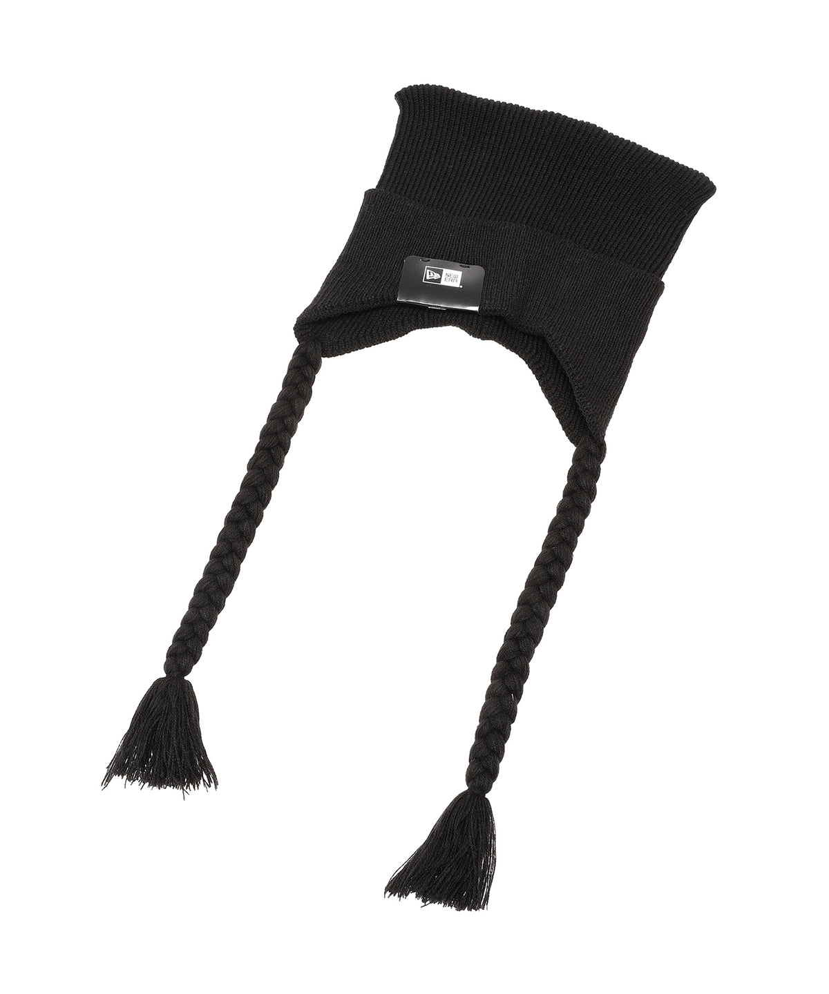 SQUARE RIB KNIT FLAP BLACK