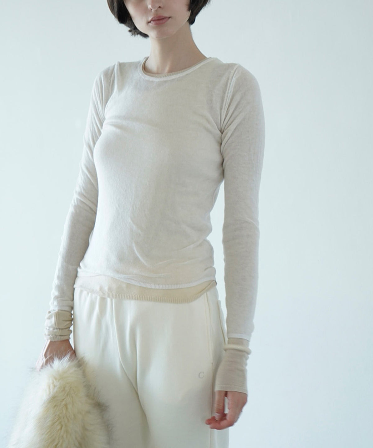 Sheer Layered Knit Tops