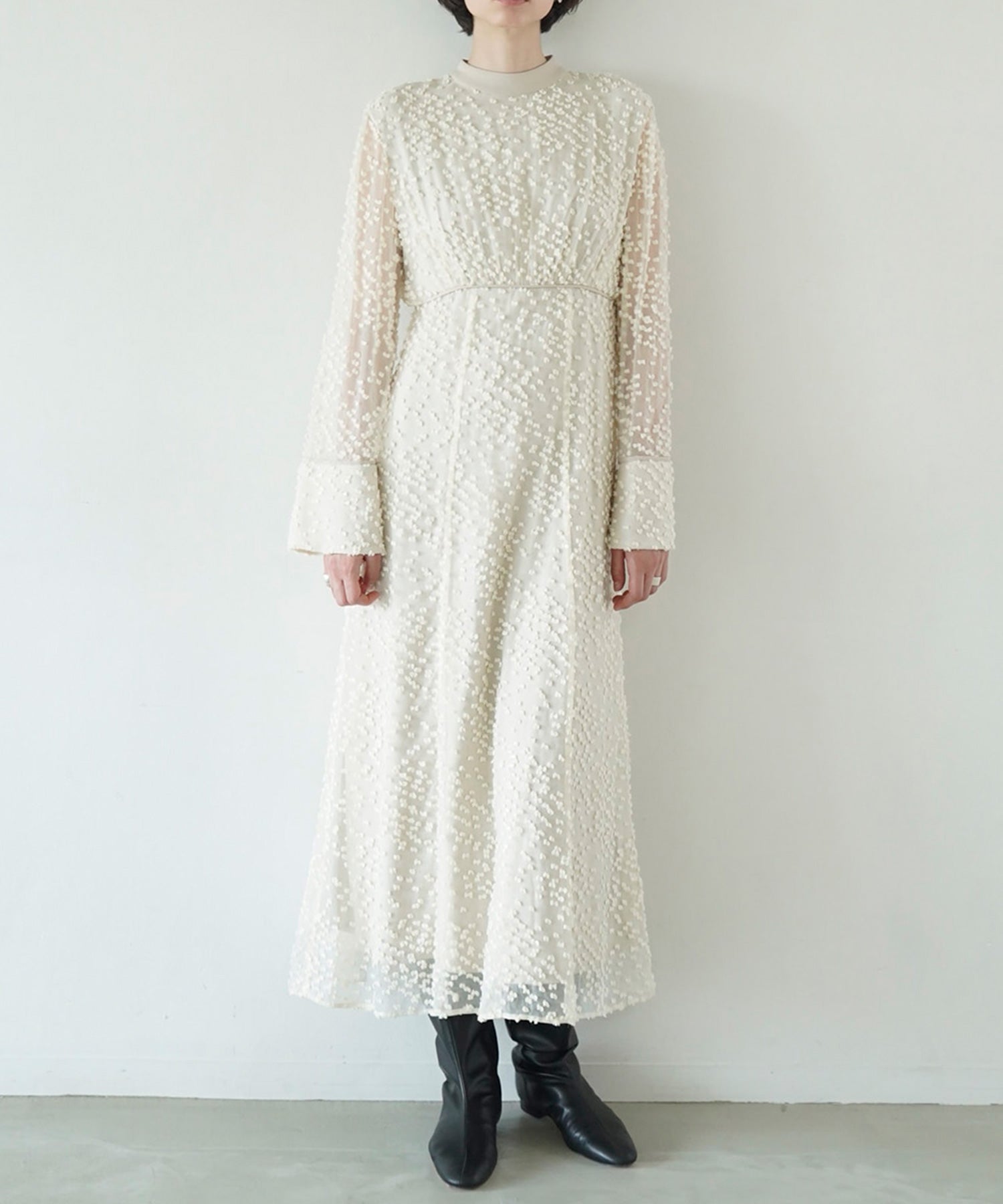 Snow Dot Jacquard Onepiece