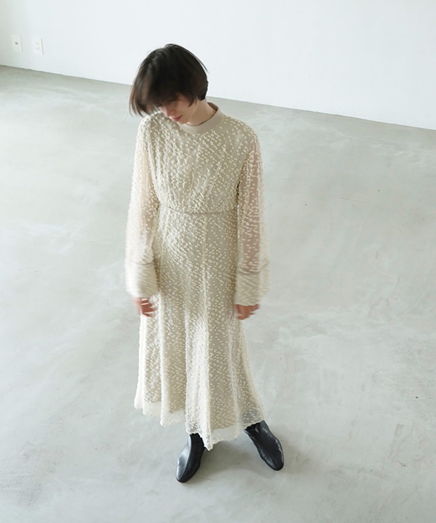 Snow Dot Jacquard Onepiece