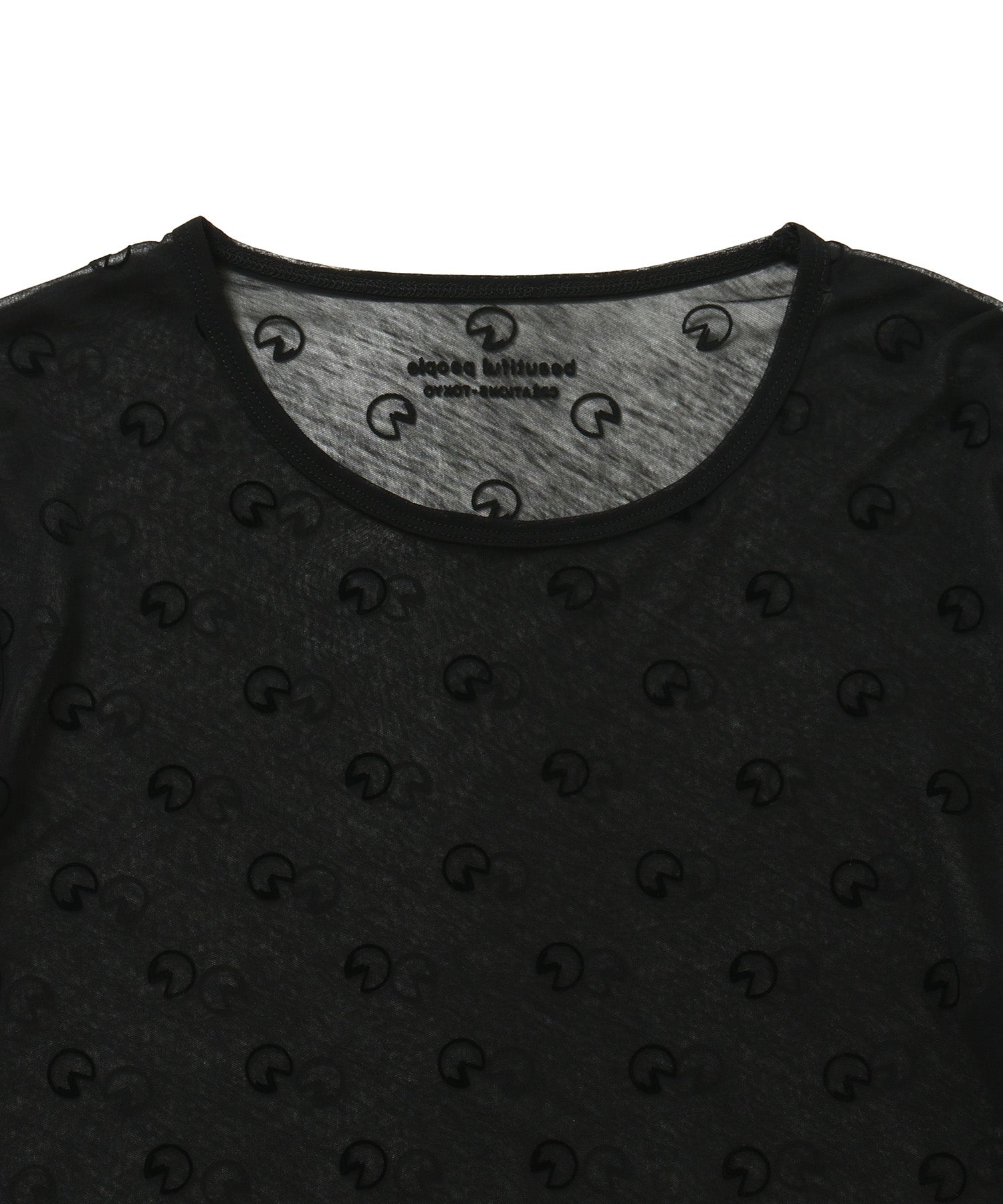 Pac-Man Sheer Jersey Crew Neck Top
