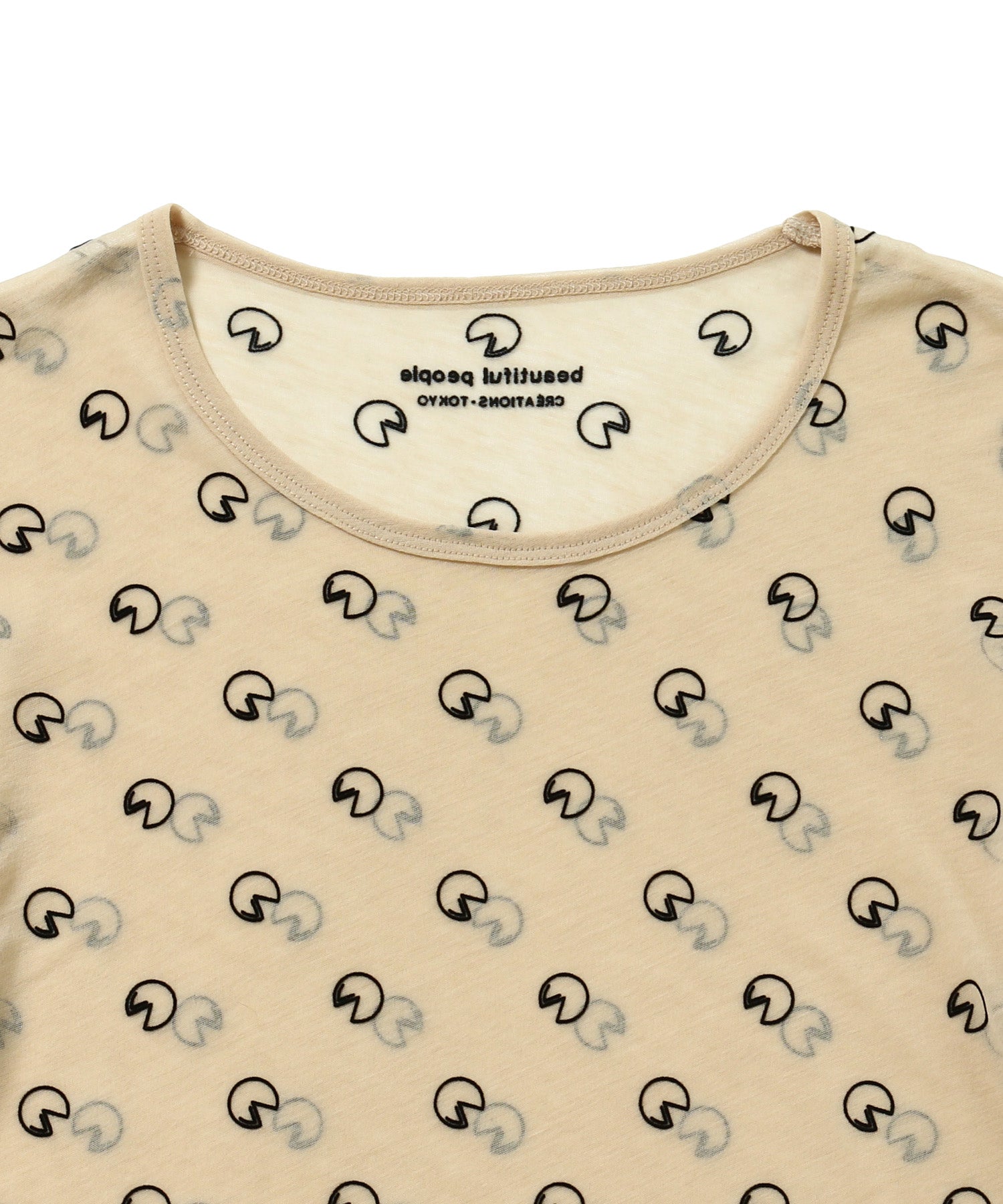 Pac-Man Sheer Jersey Crew Neck Top