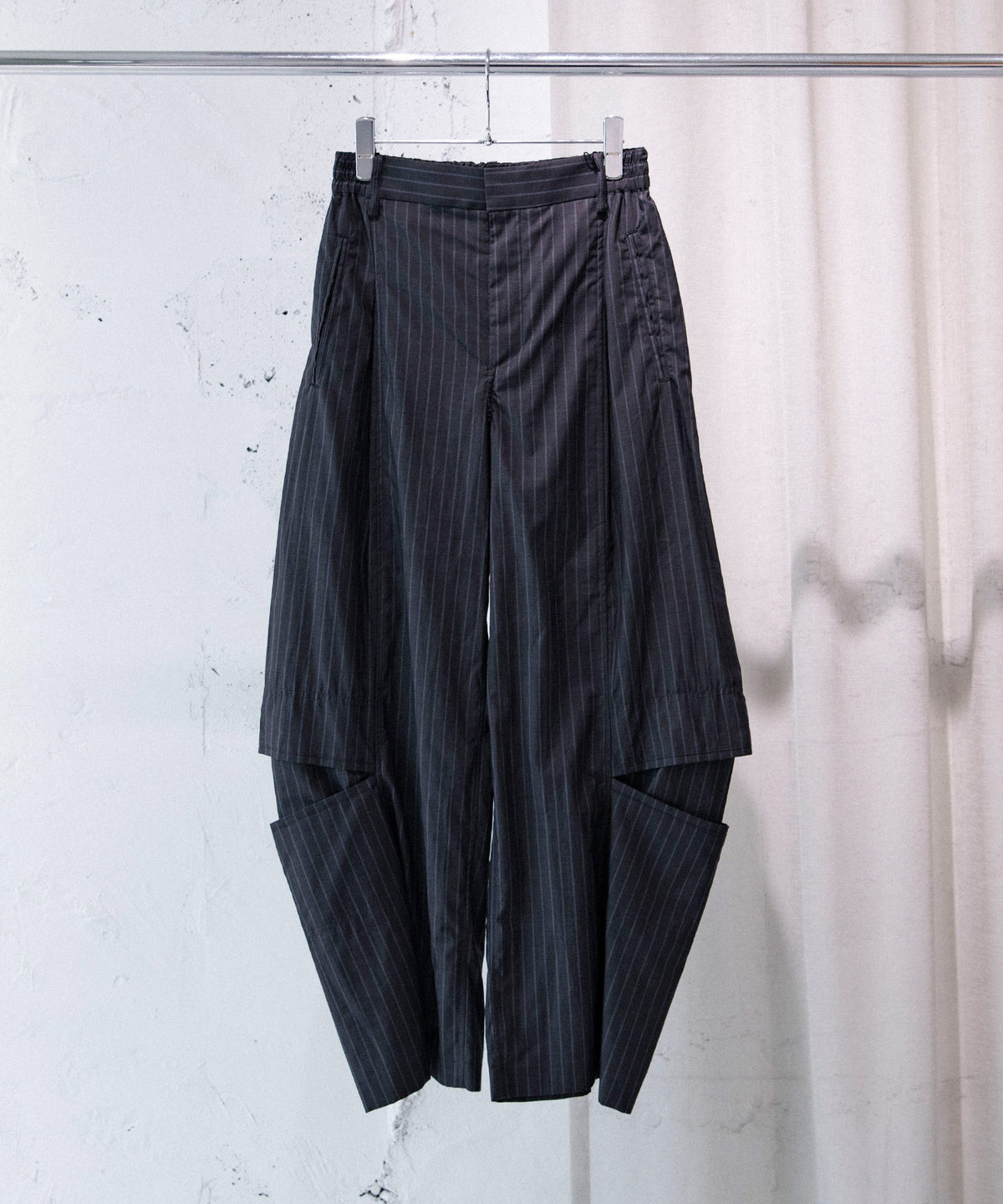 cotton suiting trompe loeil pants