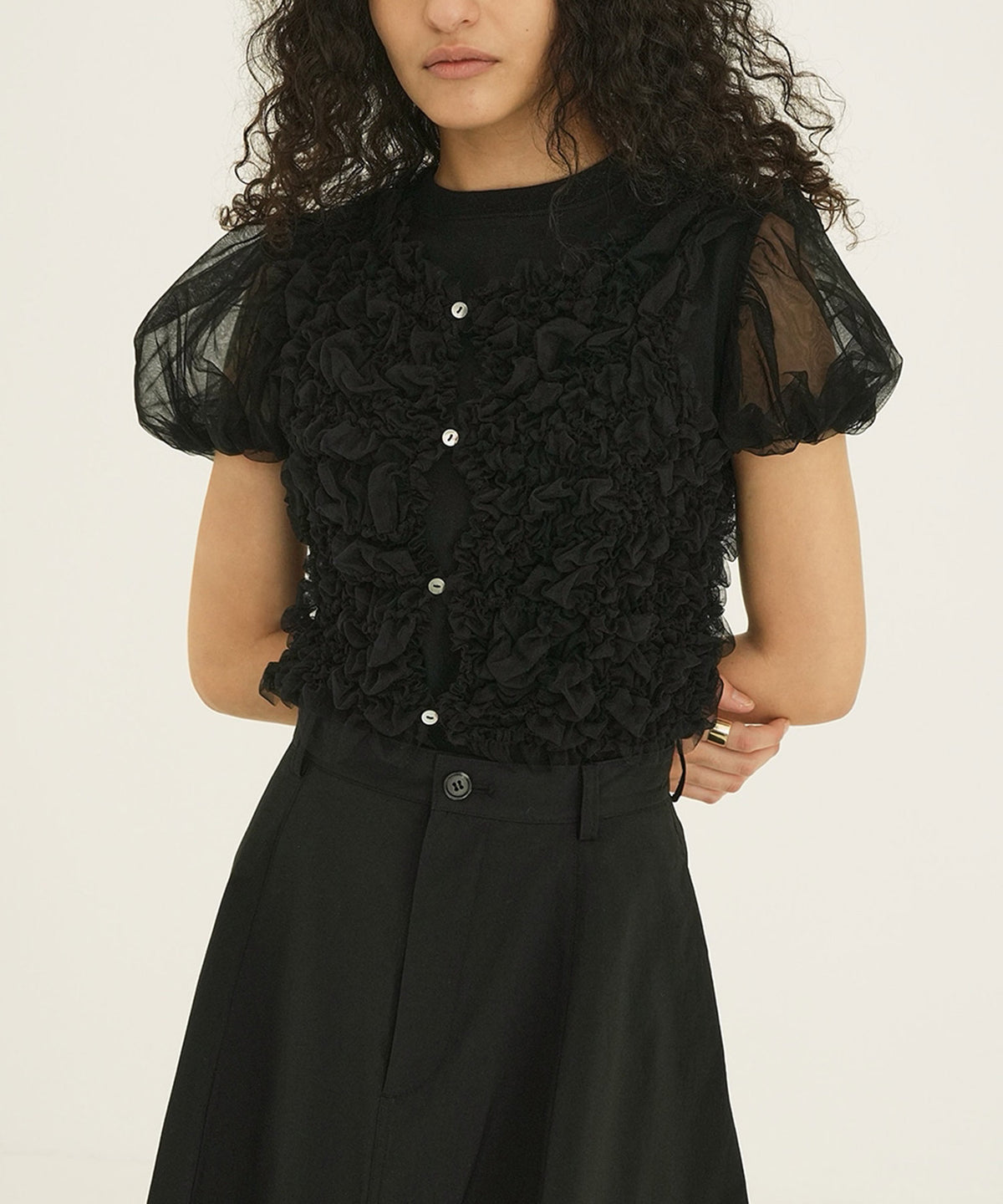 TULLE VEST LAYERED TOPS