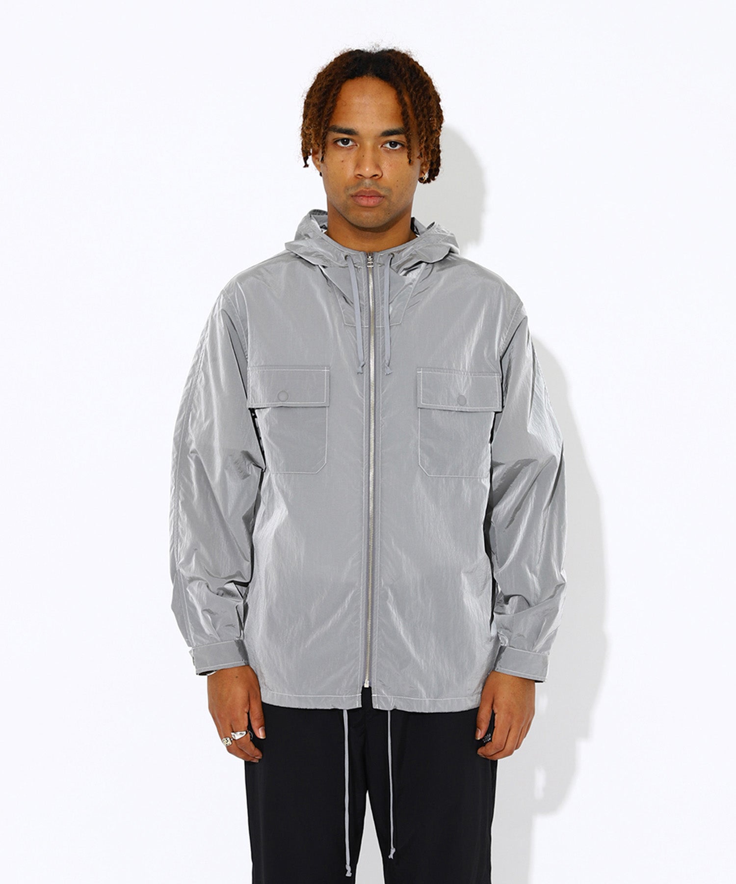 Nylon Chambray Hooded Zip Jacket - -ate (エイト) - outer (アウター ...