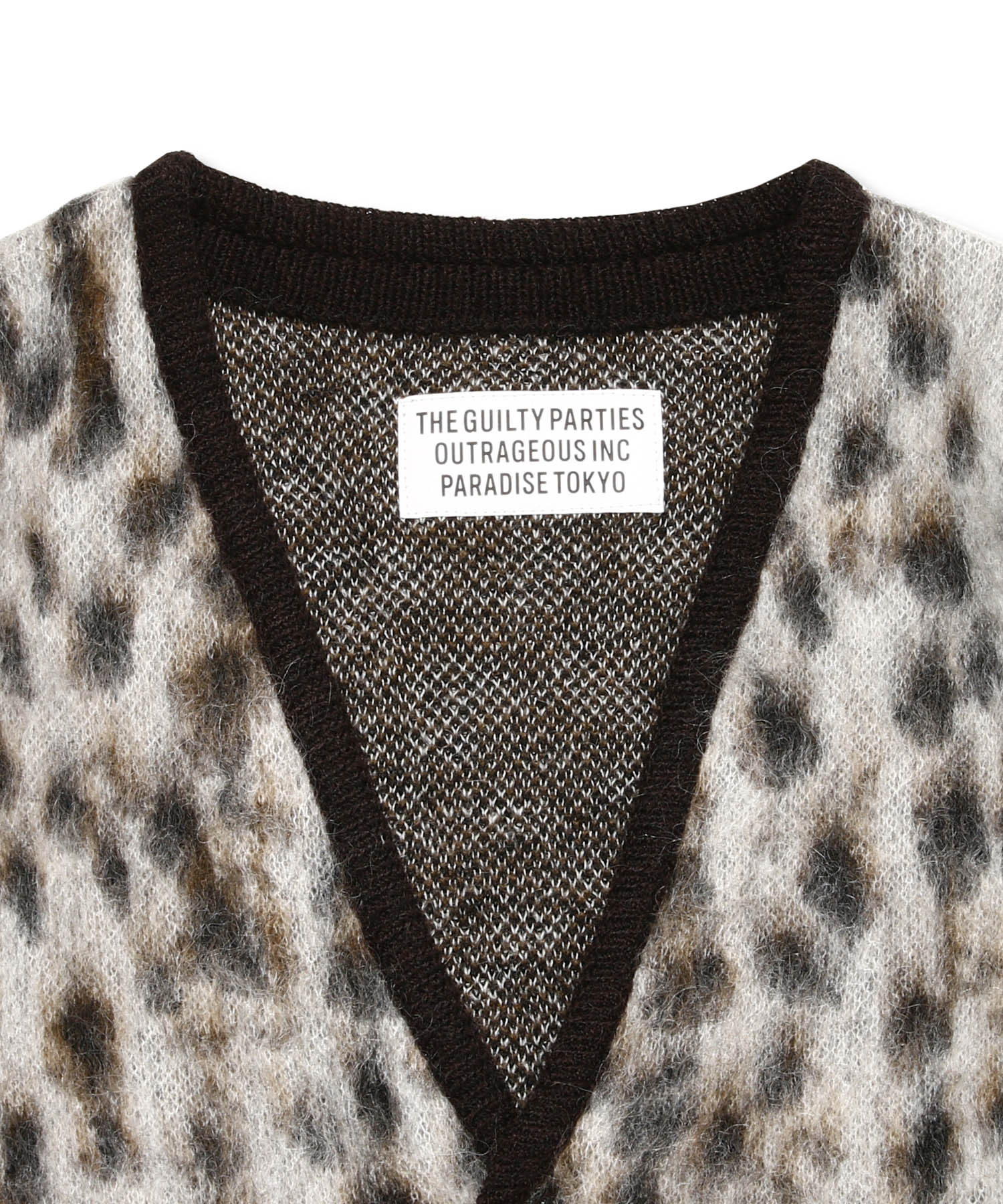 LEOPARD MOHAIR KNIT JACQUARD CARDIGAN