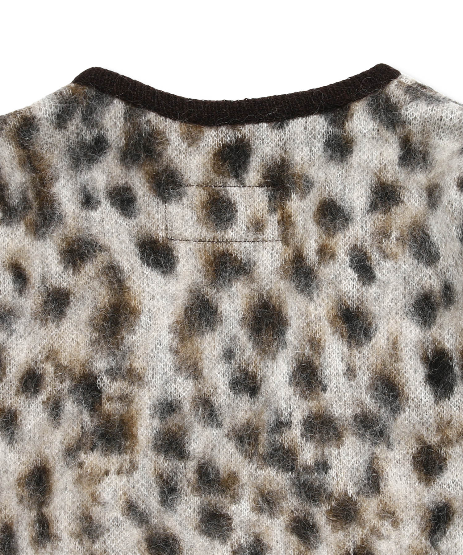 LEOPARD MOHAIR KNIT JACQUARD CARDIGAN