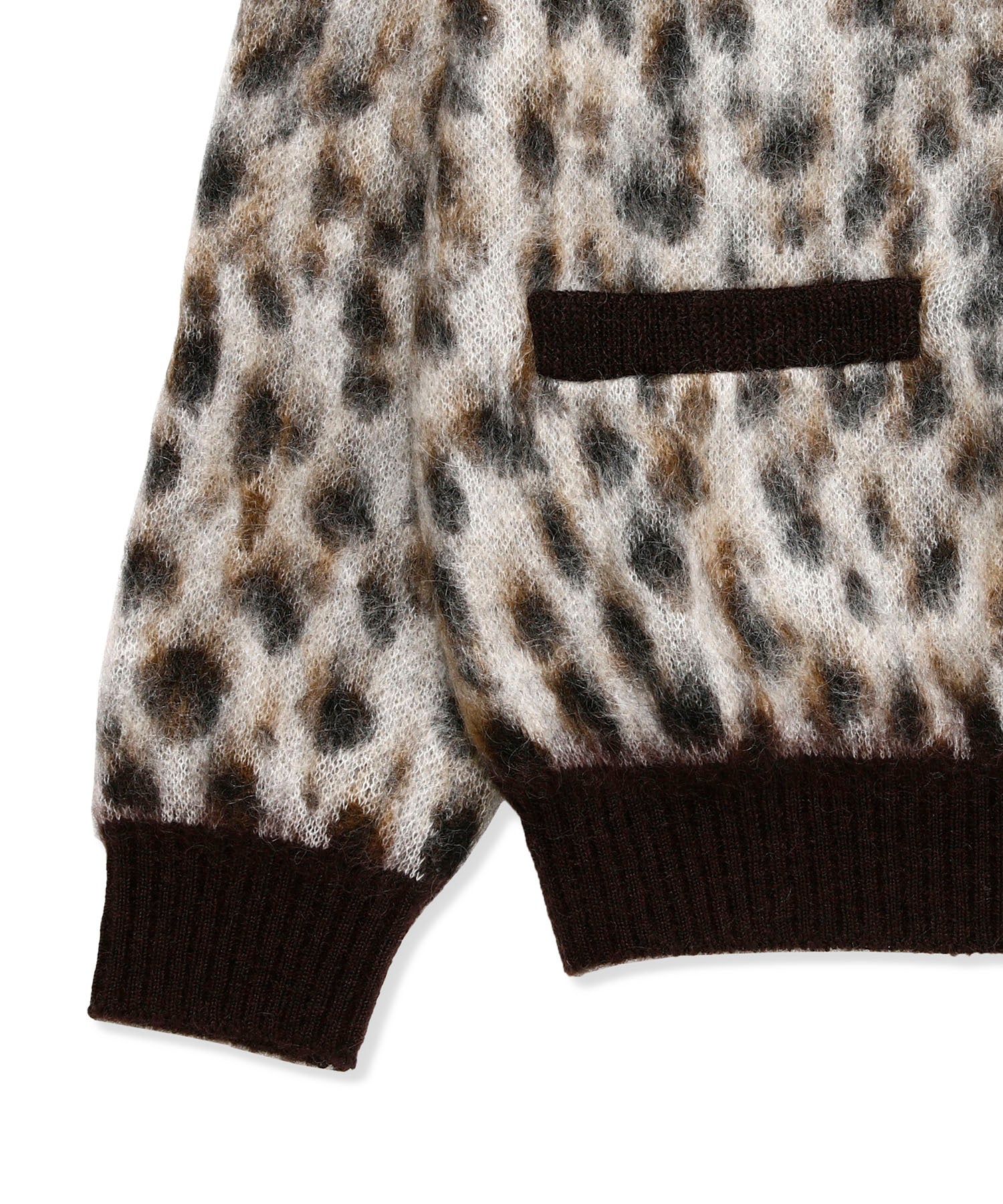 LEOPARD MOHAIR KNIT JACQUARD CARDIGAN