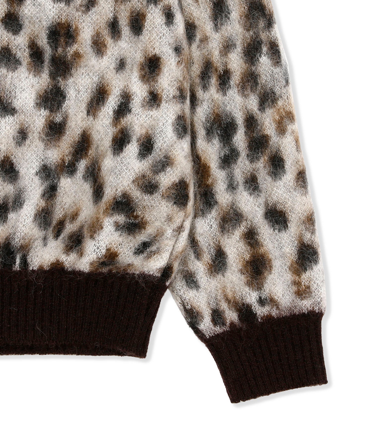 LEOPARD MOHAIR KNIT JACQUARD CARDIGAN