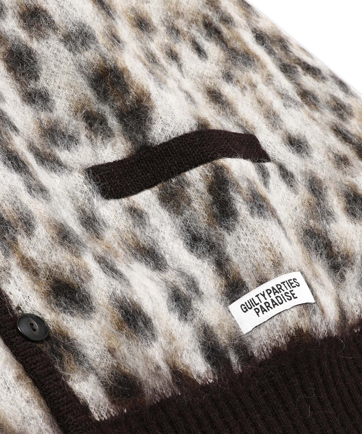 LEOPARD MOHAIR KNIT JACQUARD CARDIGAN