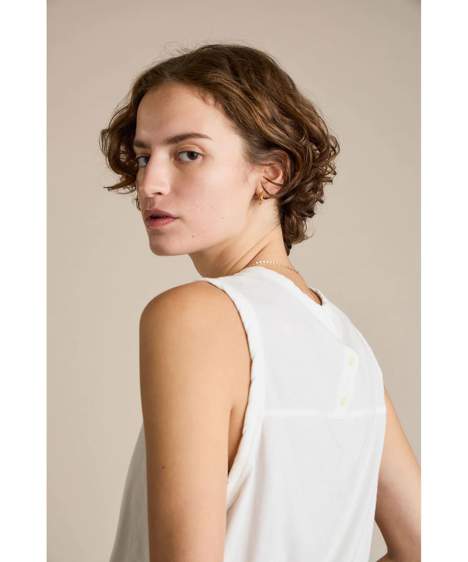 HIGH TWIST COTTON SLEEVELESS