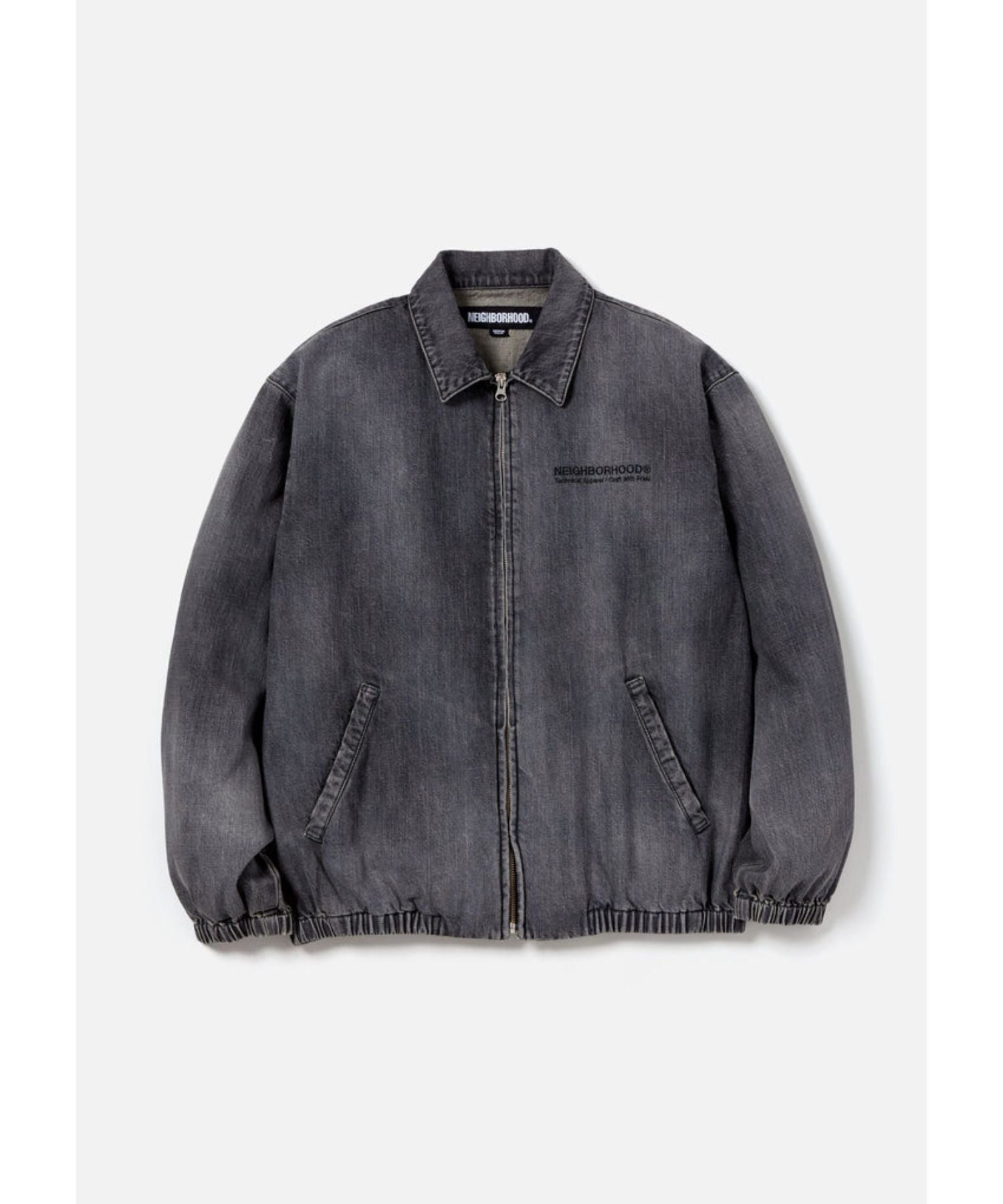 WASHED DENIM ZIP WORK JACKET