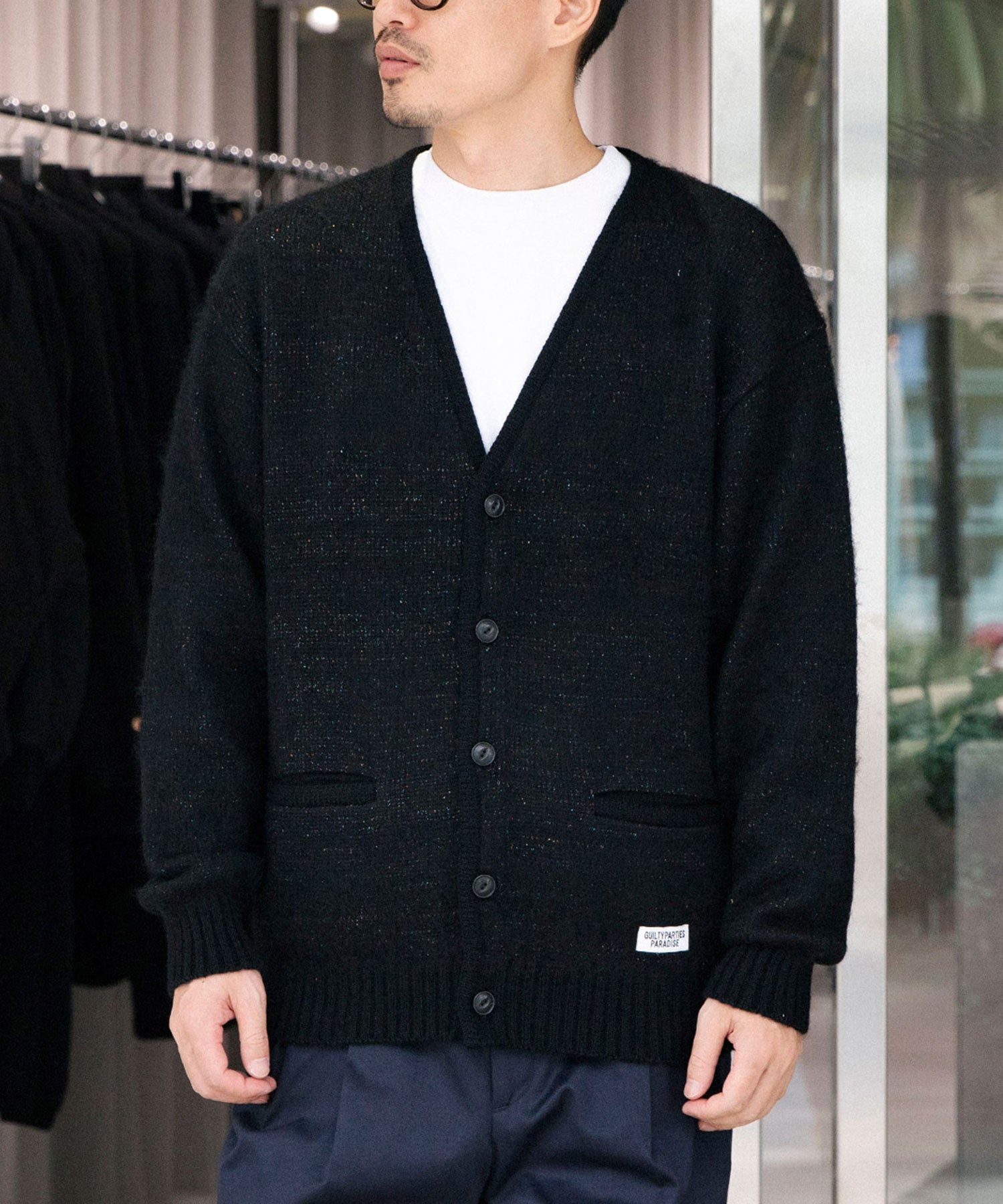 GLITTER MOHAIR KNIT CARDIGAN