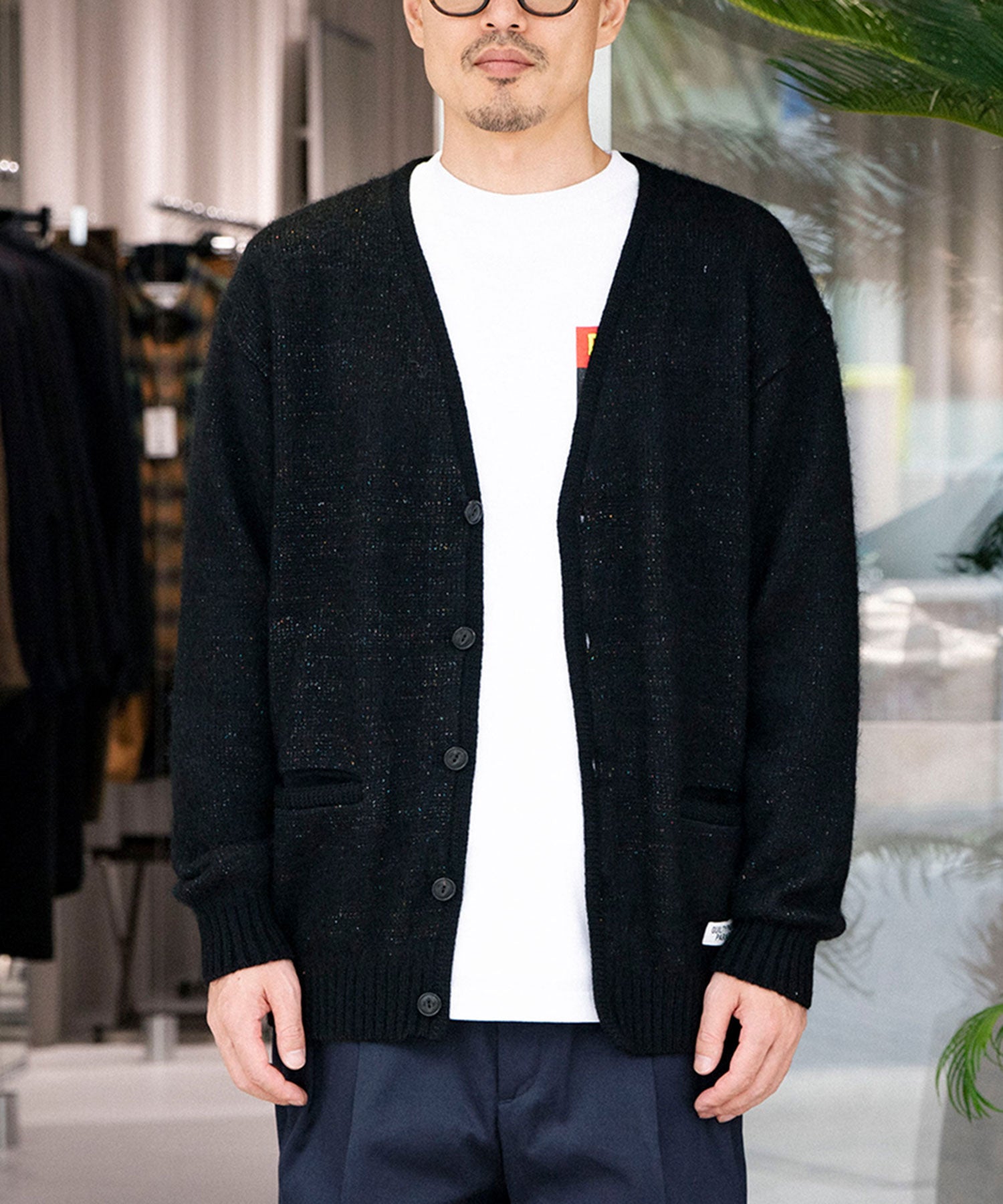 GLITTER MOHAIR KNIT CARDIGAN