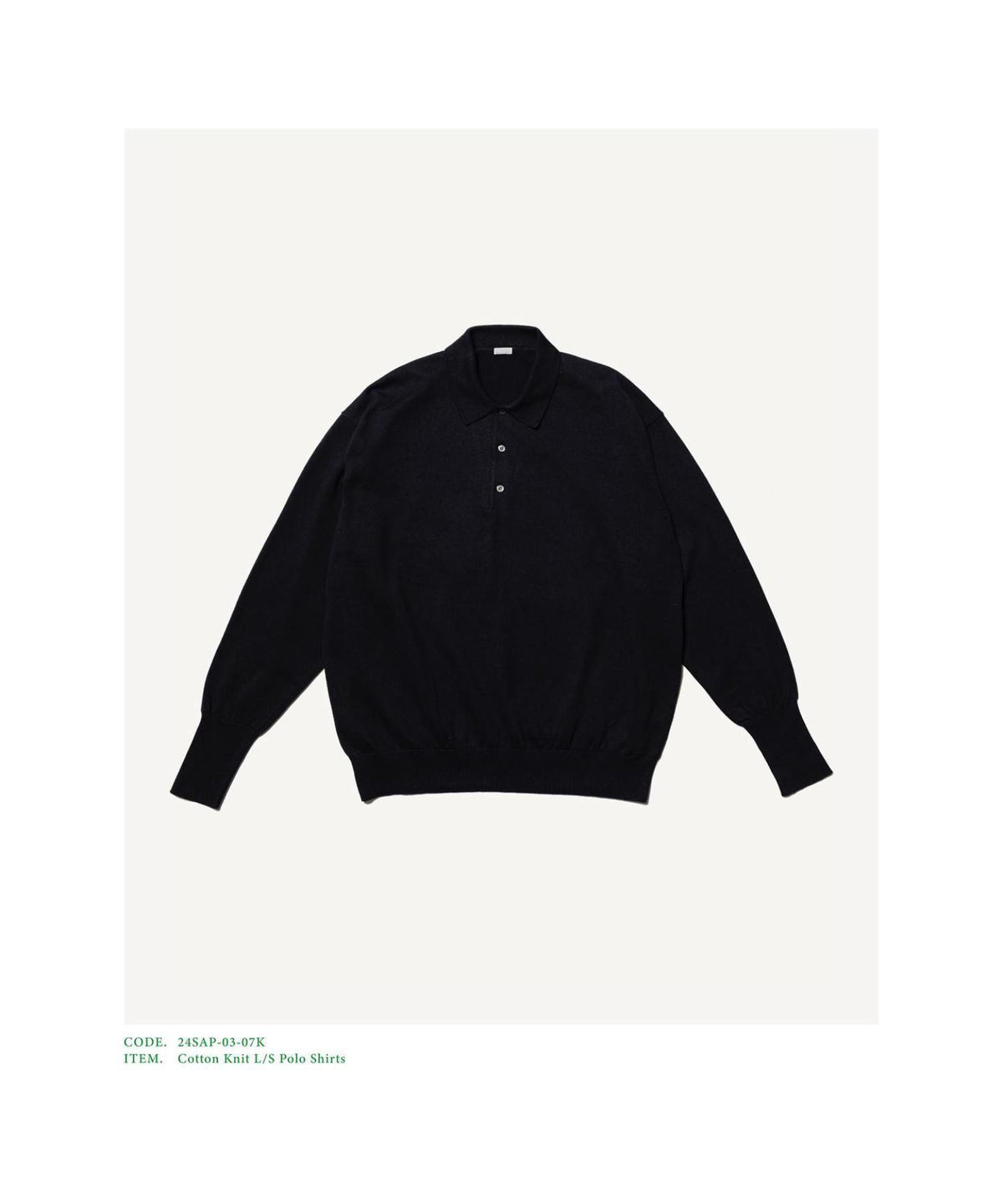 Cotton Knit L/S Polo Shirts