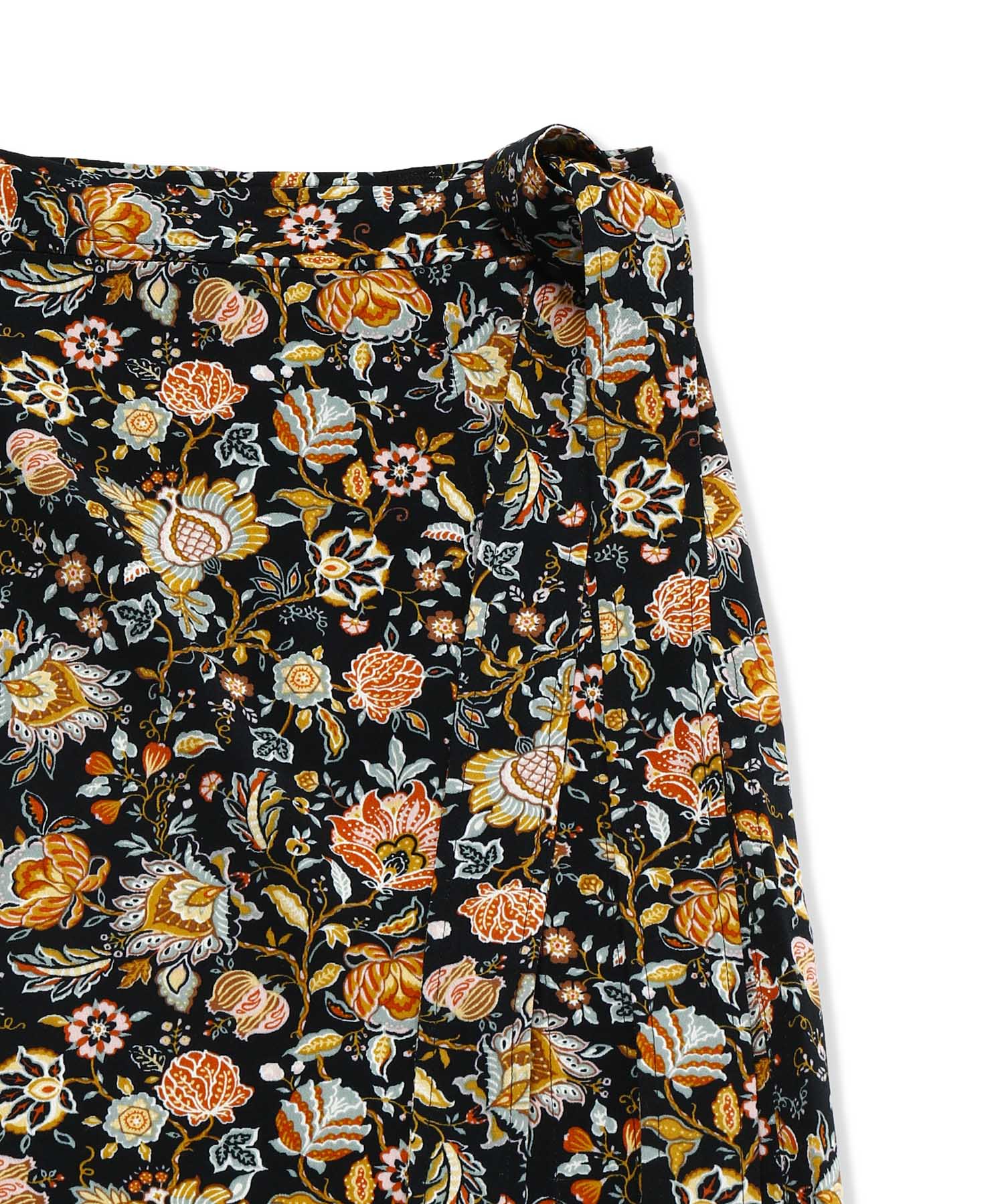 Oriental Flower Wrap Skirt