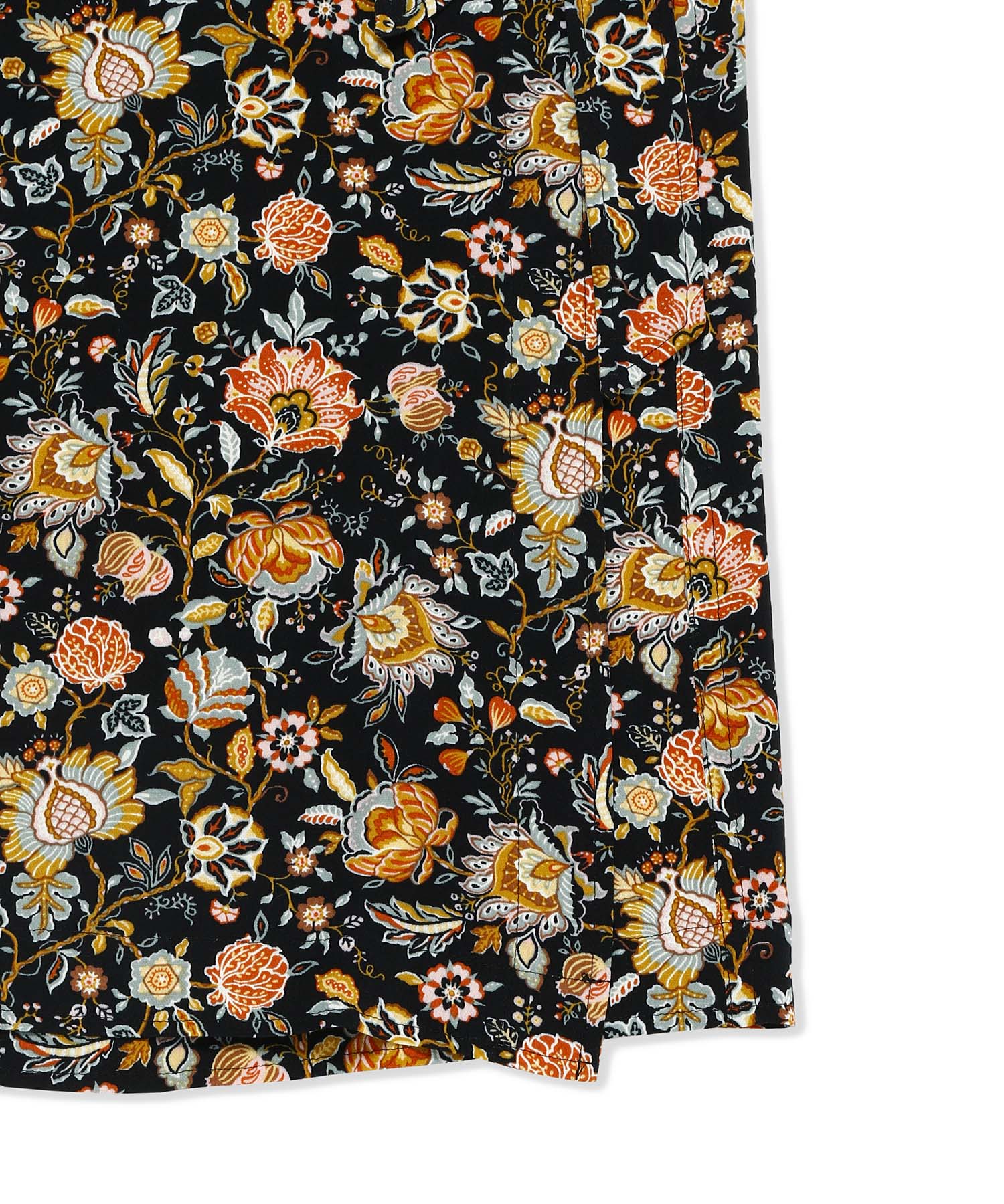 Oriental Flower Wrap Skirt