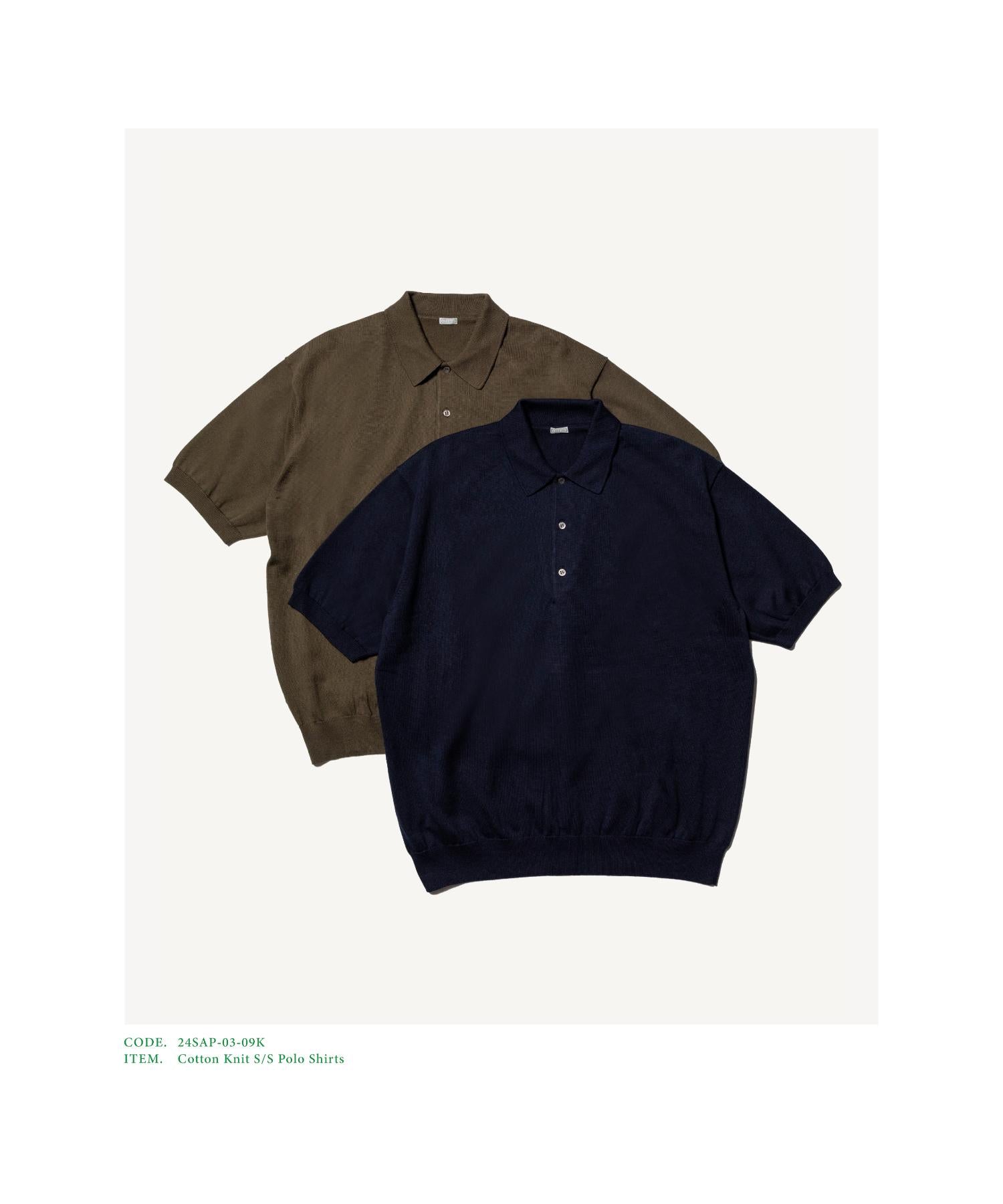 Cotton Knit S/S Polo Shirts - A.PRESSE (アプレッセ) - tops ...