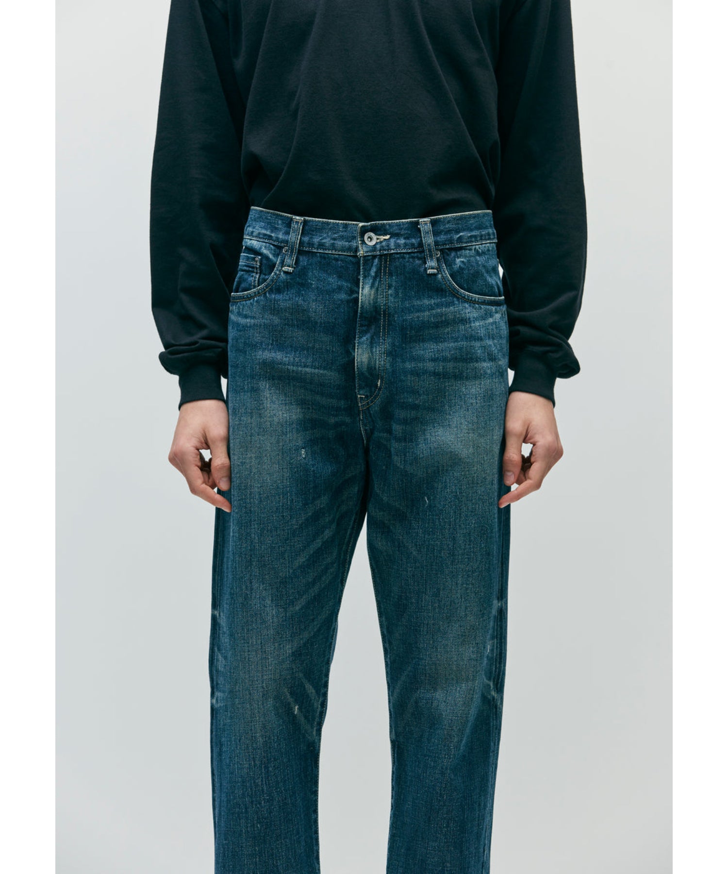 WASHED DENIM DP MID PANTS