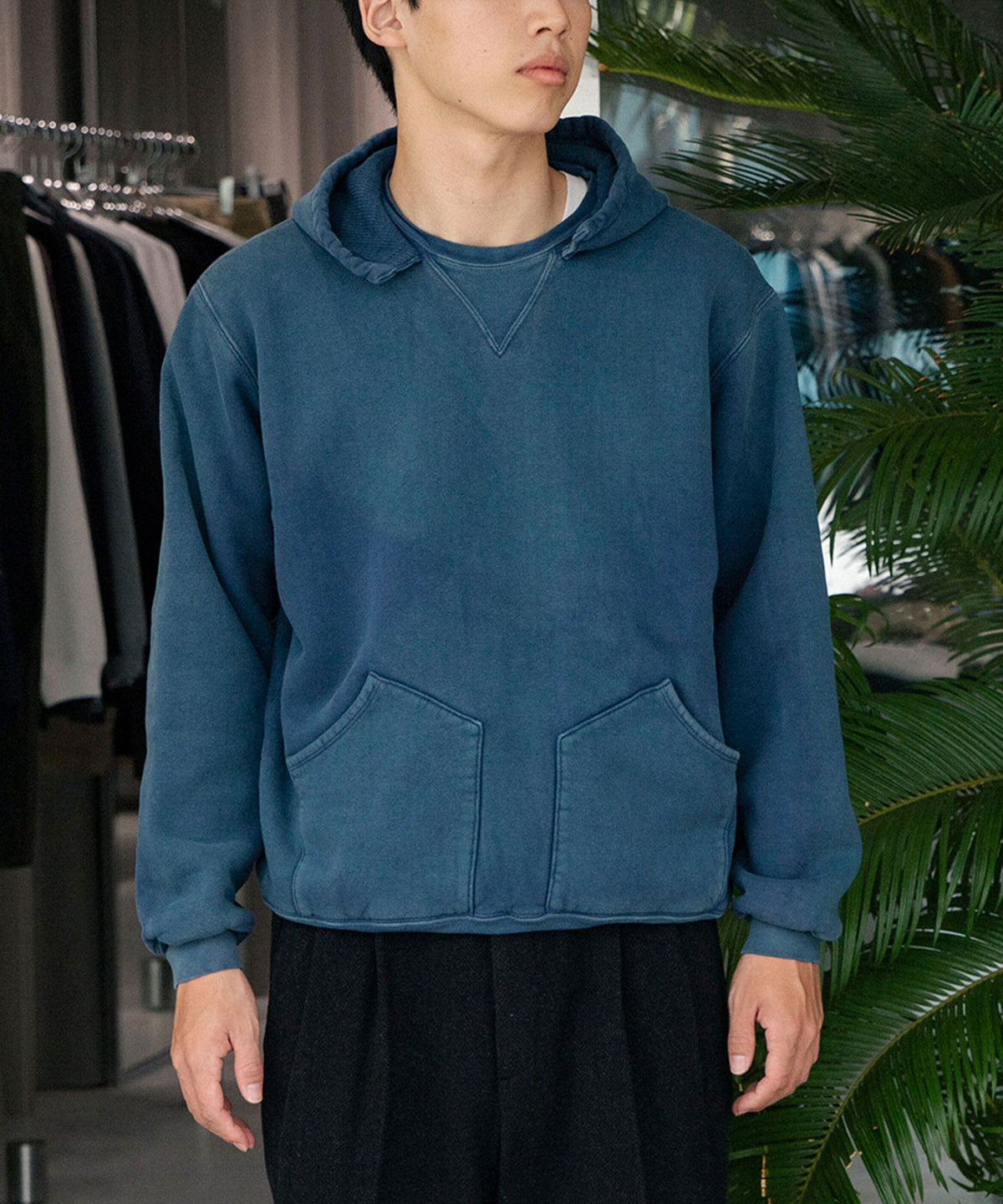 Vintage Attached Hood Sweat Parka