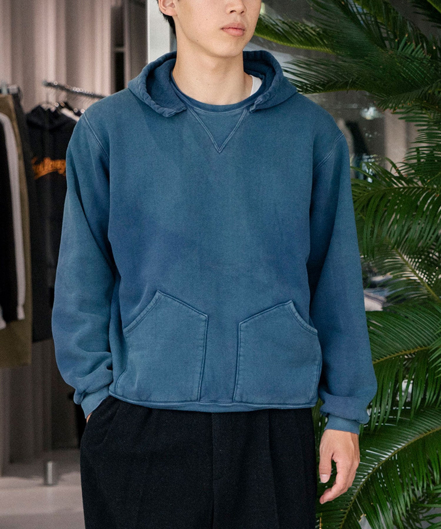 Vintage Attached Hood Sweat Parka