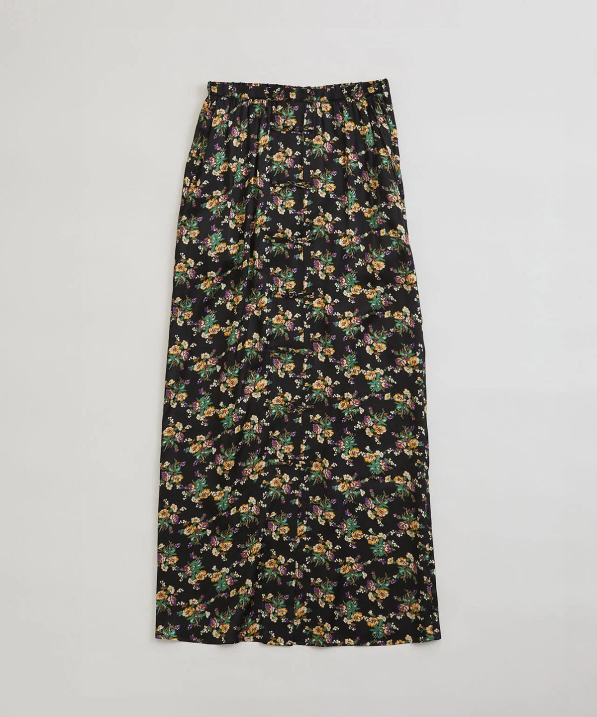 FLOWER BOUQUET PRINTTED SATIN SKIRT