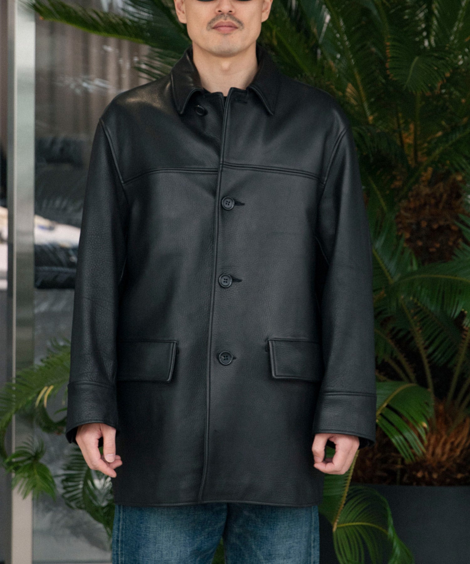 LEATHER CAR COAT - WACKO MARIA (ワコマリア) - tops (トップス