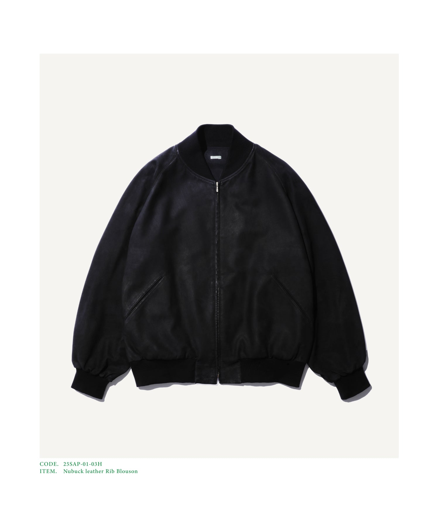 Nubuck Leather Rib Blouson