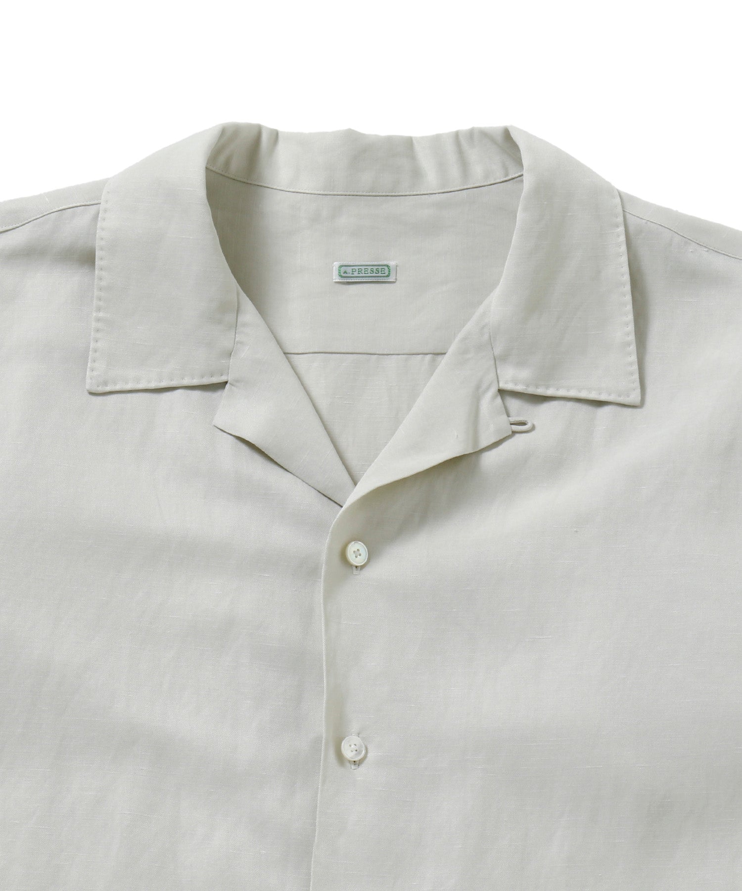 Silk Linen Open Collar L/S Shirt