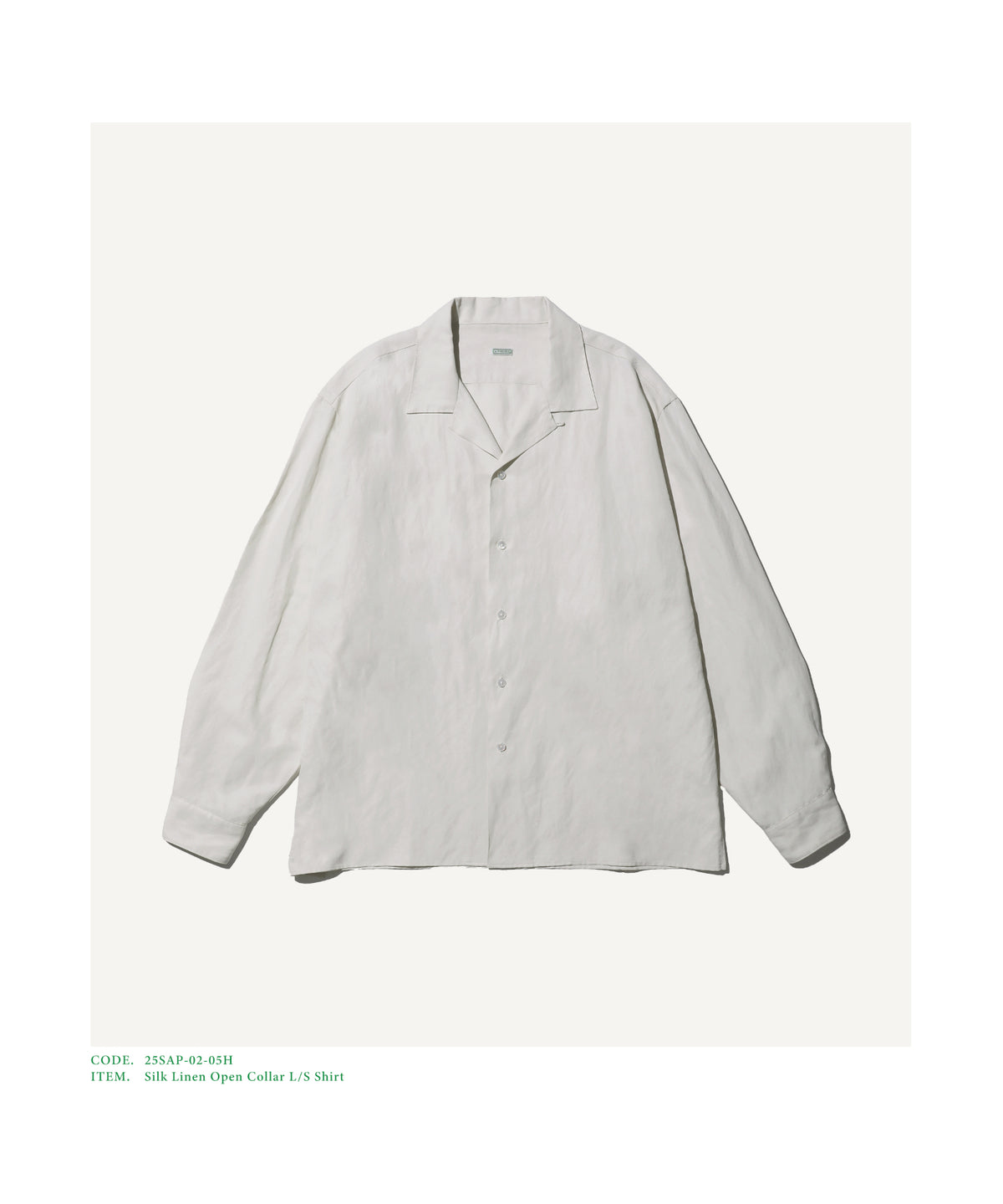 Silk Linen Open Collar L/S Shirt