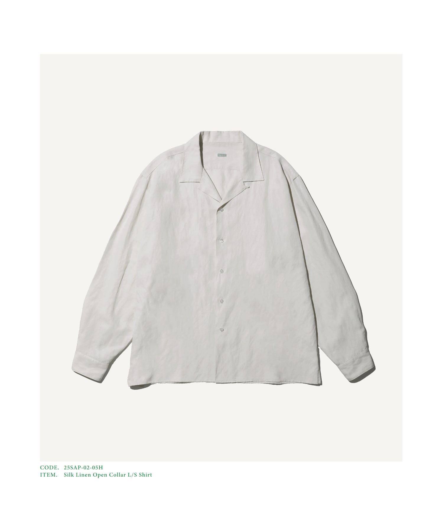 Silk Linen Open Collar L/S Shirt