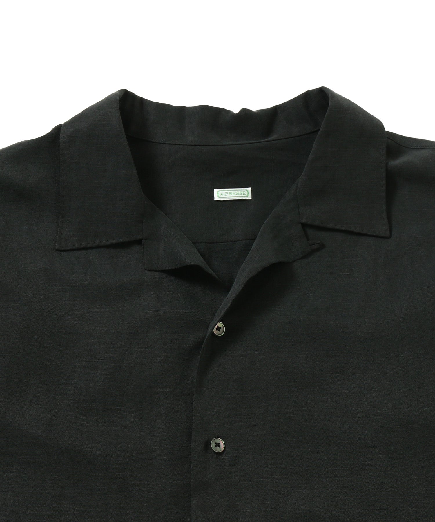 Silk Linen Open Collar S/S Shirt