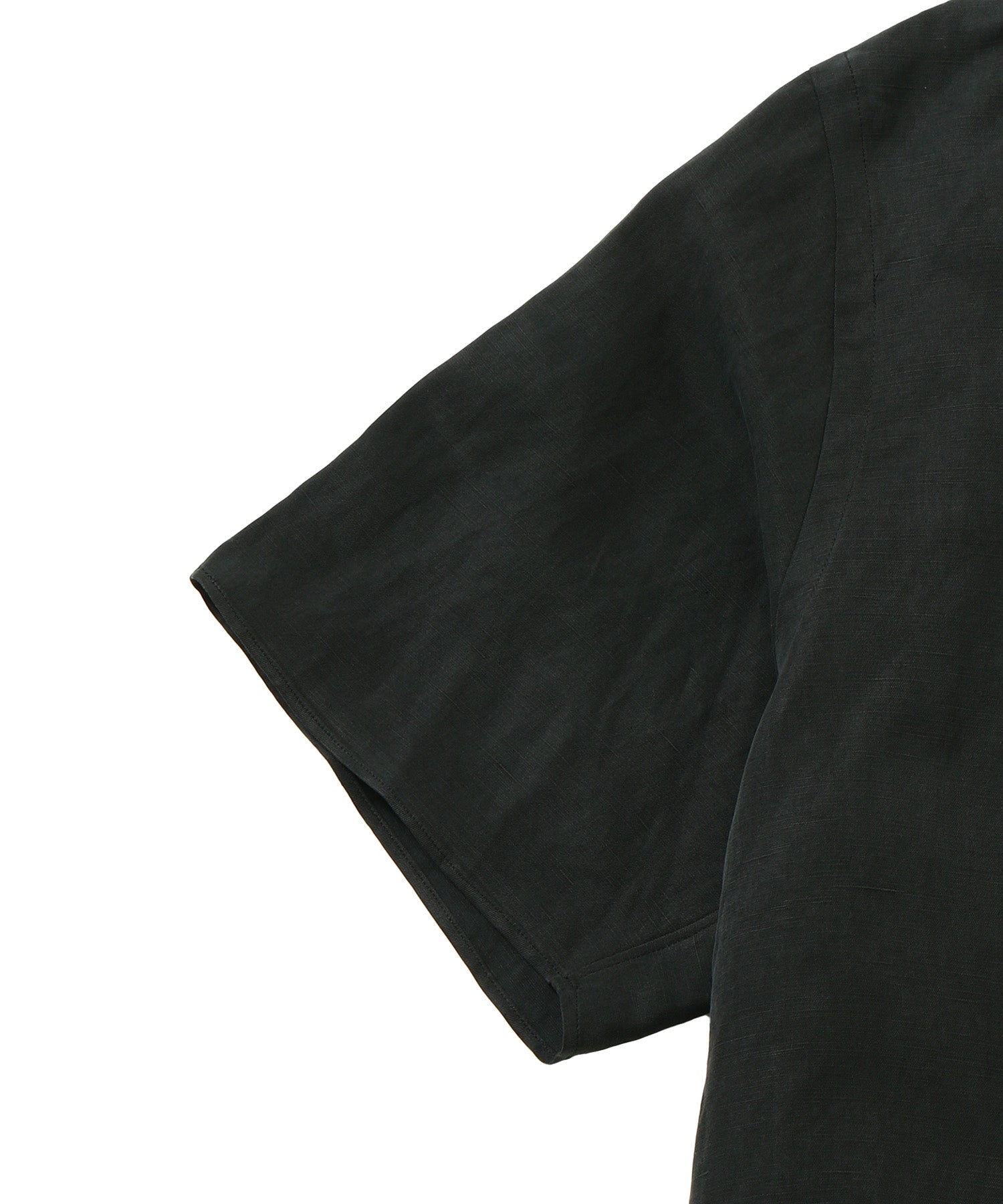 Silk Linen Open Collar S/S Shirt