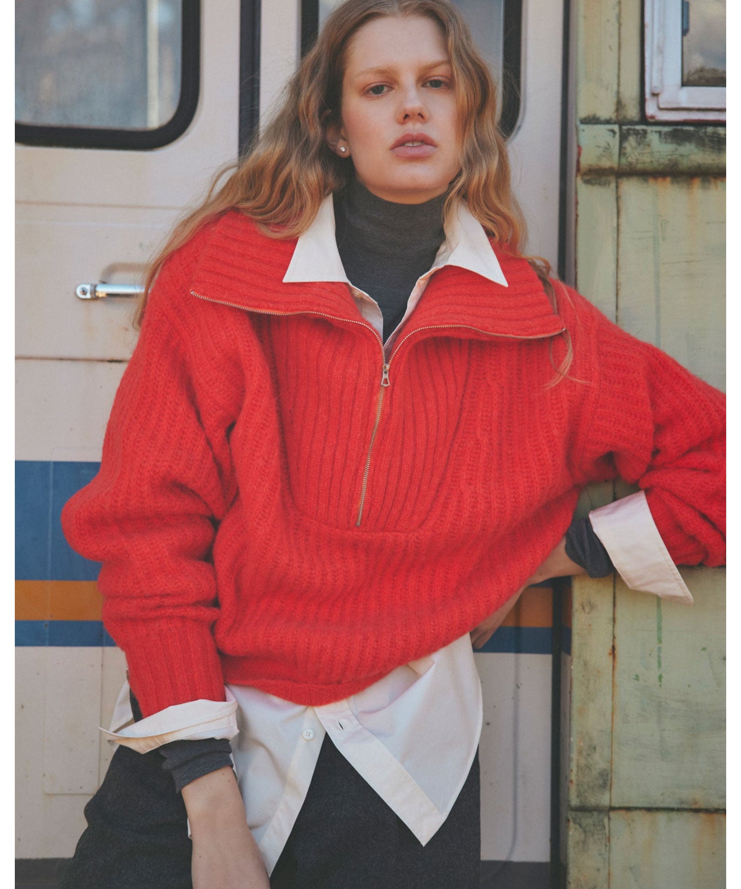 DUFFY HALF ZIP KNIT - THE SHINZONE (ザ シンゾーン) - tops