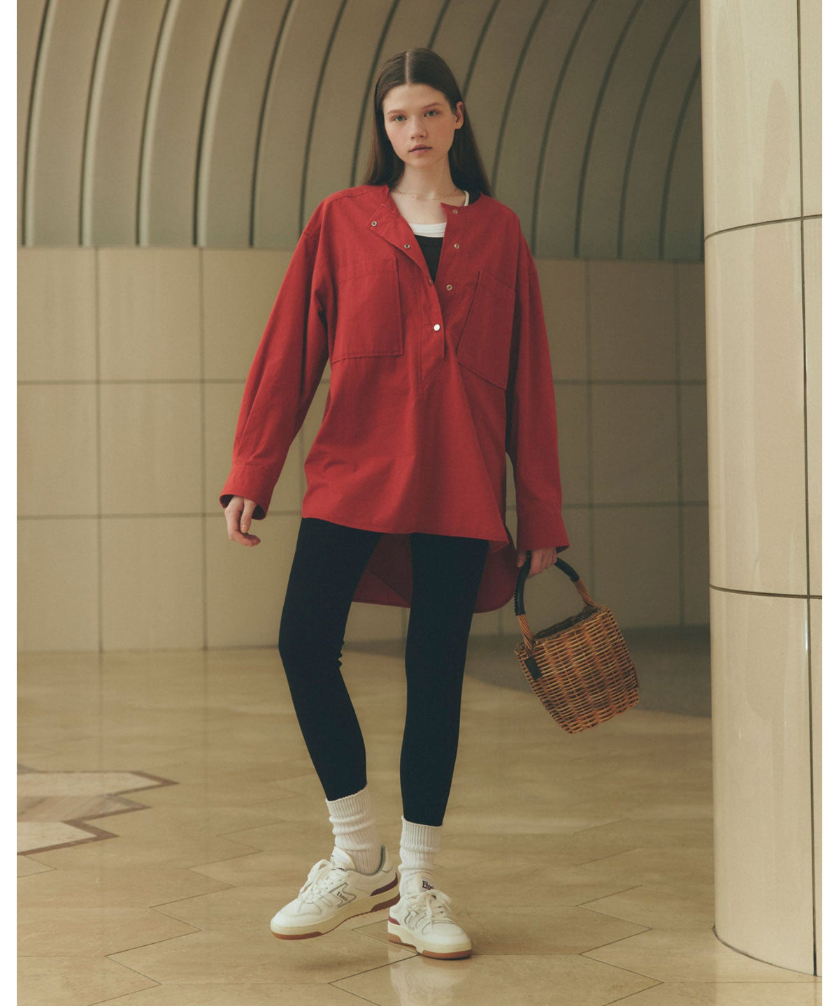 KNIT GEORGETTE LEGGINGS