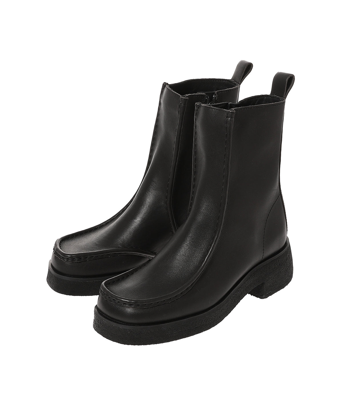 Effery Zip Black Leather