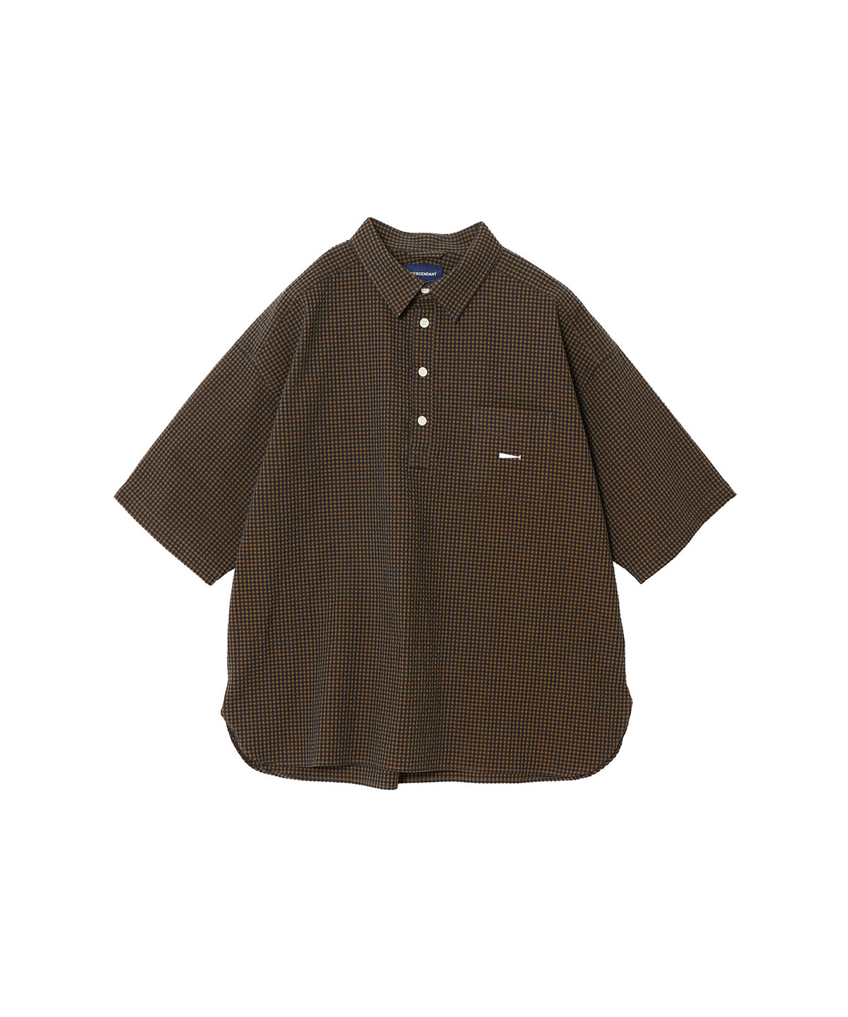 VOIL PULLOVER PLAID SS SHIRT