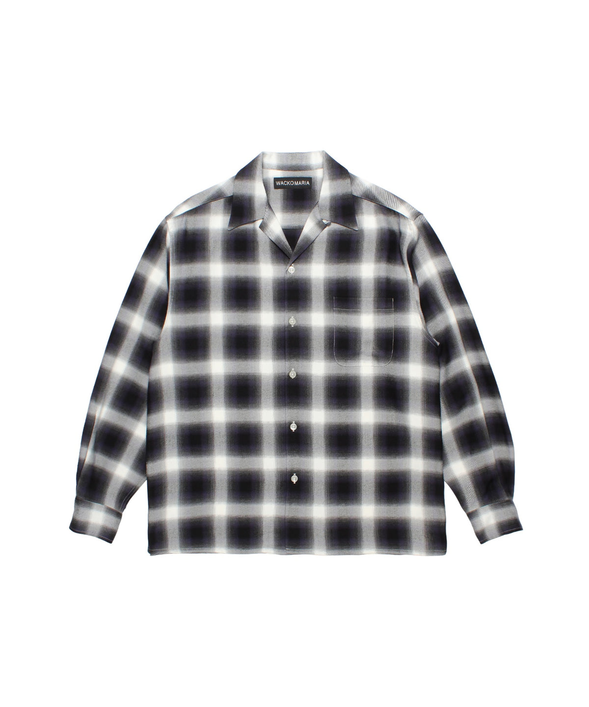 OMBRE CHECK OPEN COLLAR SHIRT