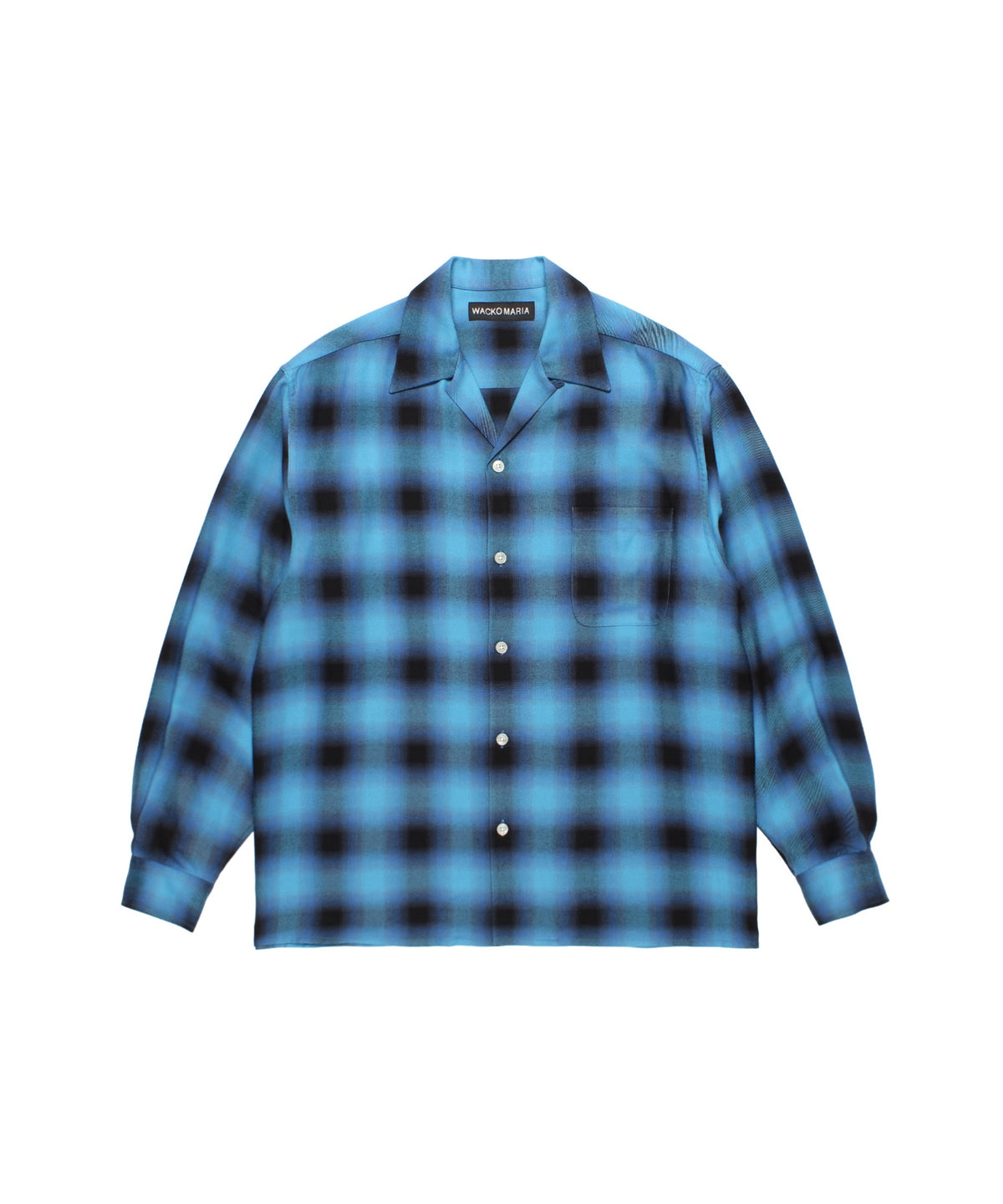 OMBRE CHECK OPEN COLLAR SHIRT