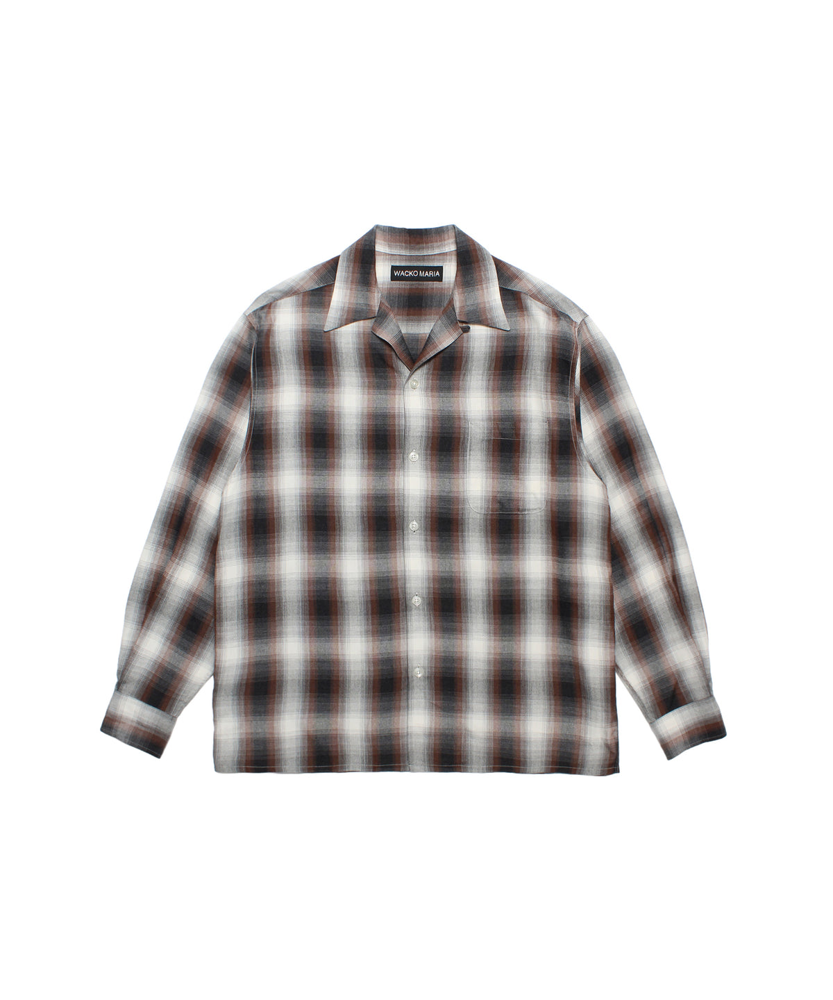OMBRE CHECK OPEN COLLAR SHIRT