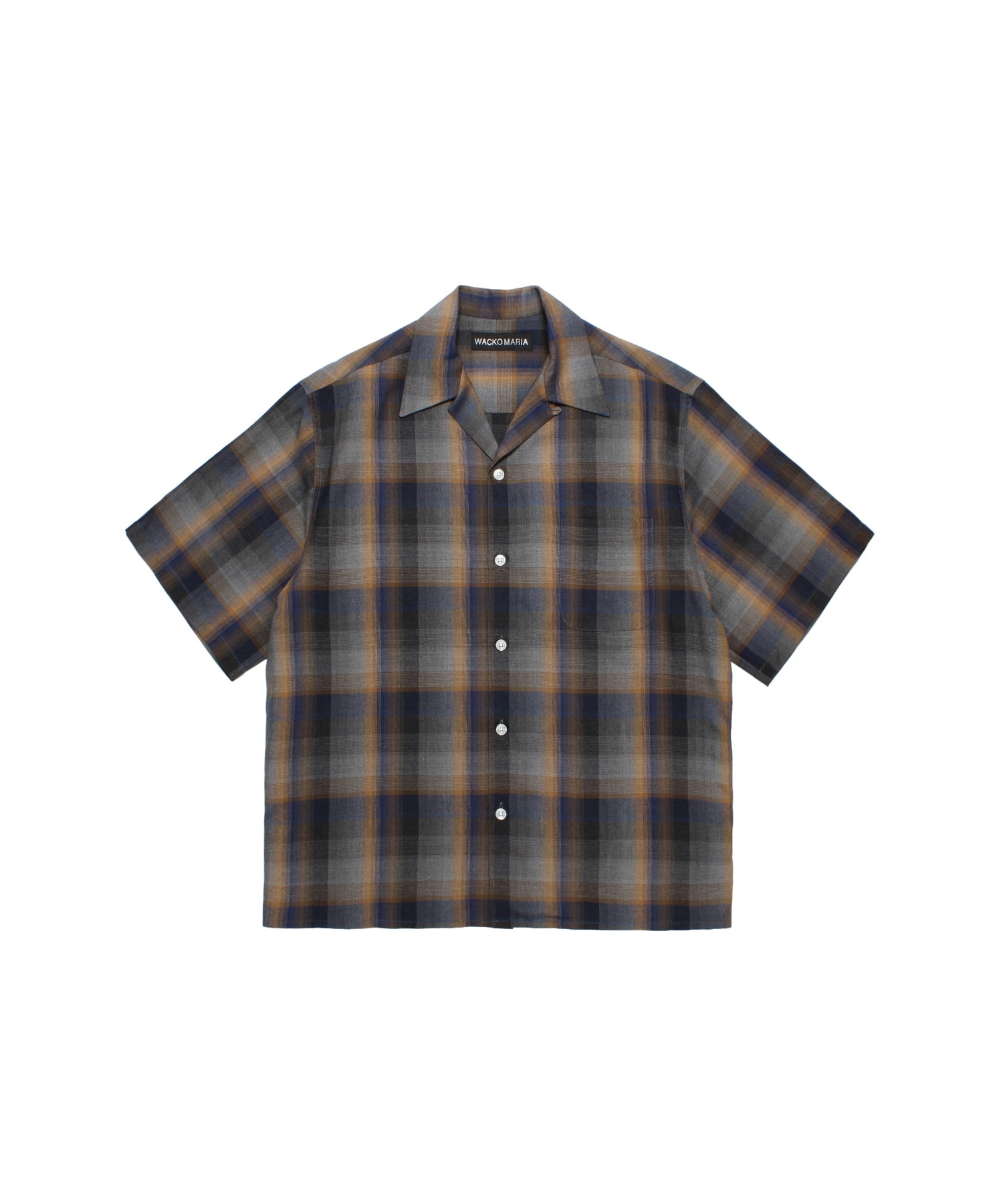 OMBRE CHECK OPEN COLLAR SHIRT - WACKO MARIA (ワコマリア) - tops
